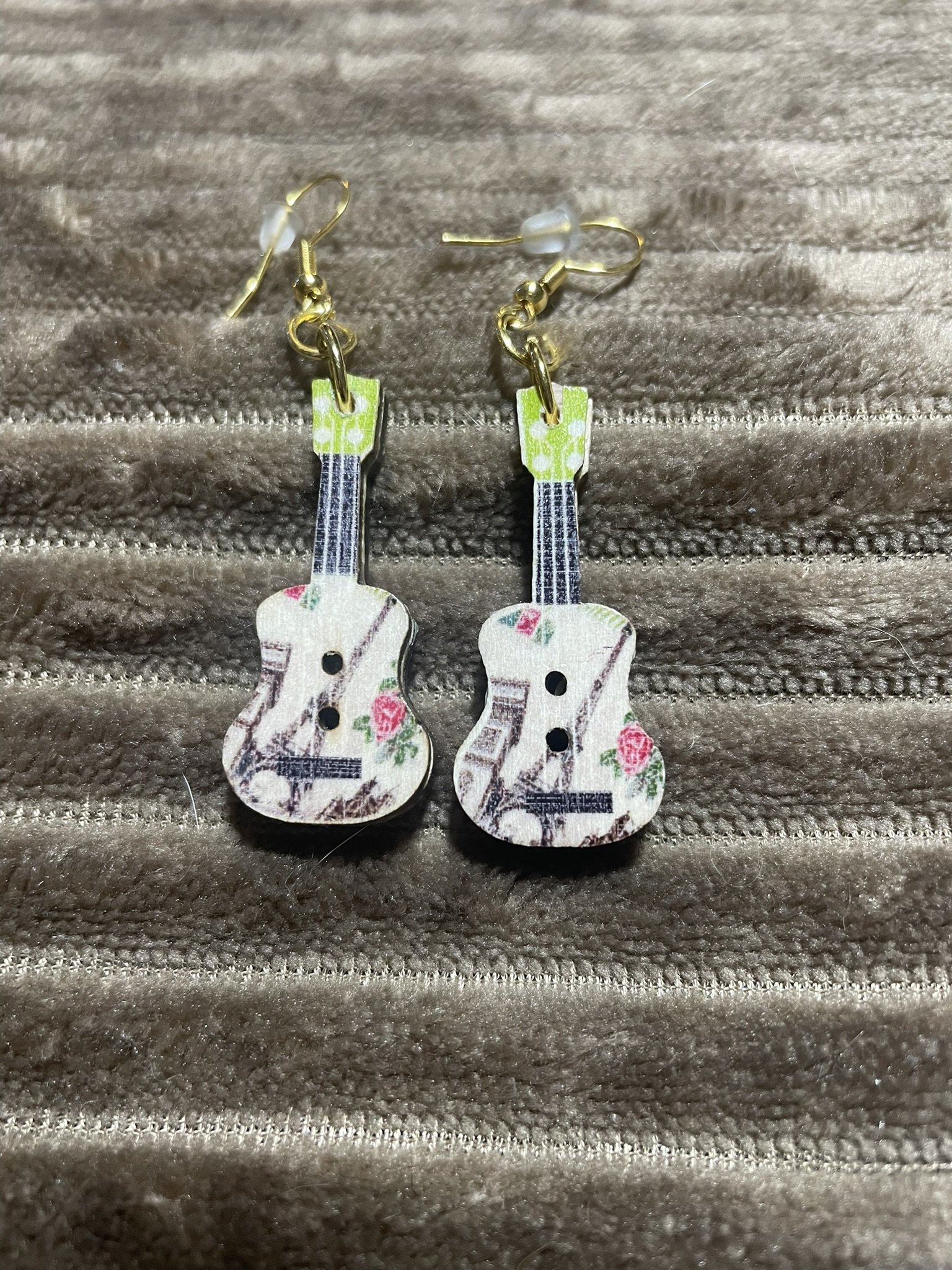 Earrings, Wooden Guitars