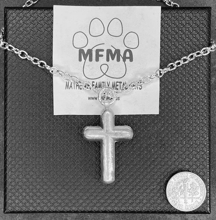 Silver Stick Cross Necklace - Handcrafted