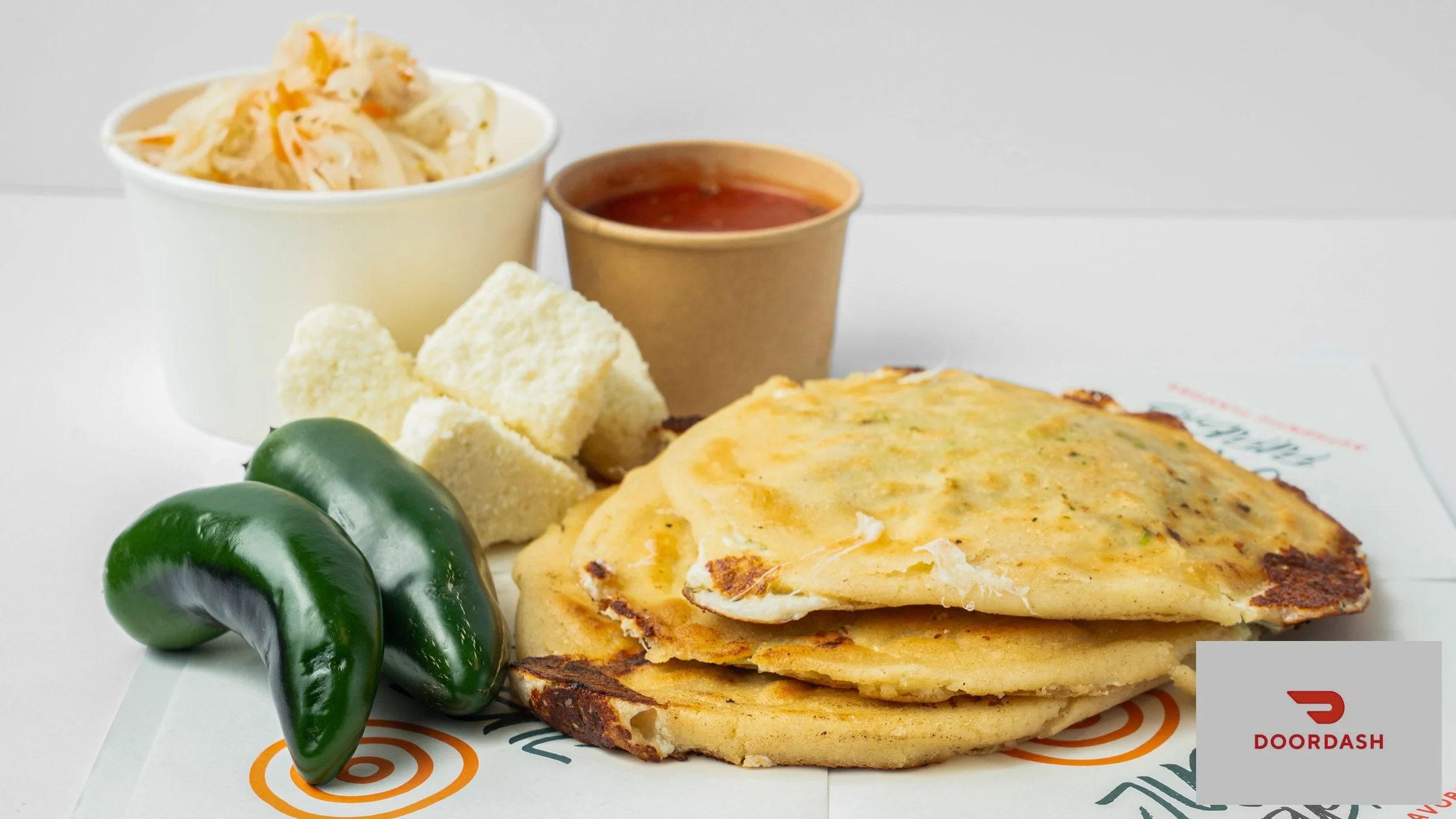 PUPUSA DE QUESO CON JALAPEÑO | 
Melty cheese and slices of fresh jalapeño for a spicy twist.