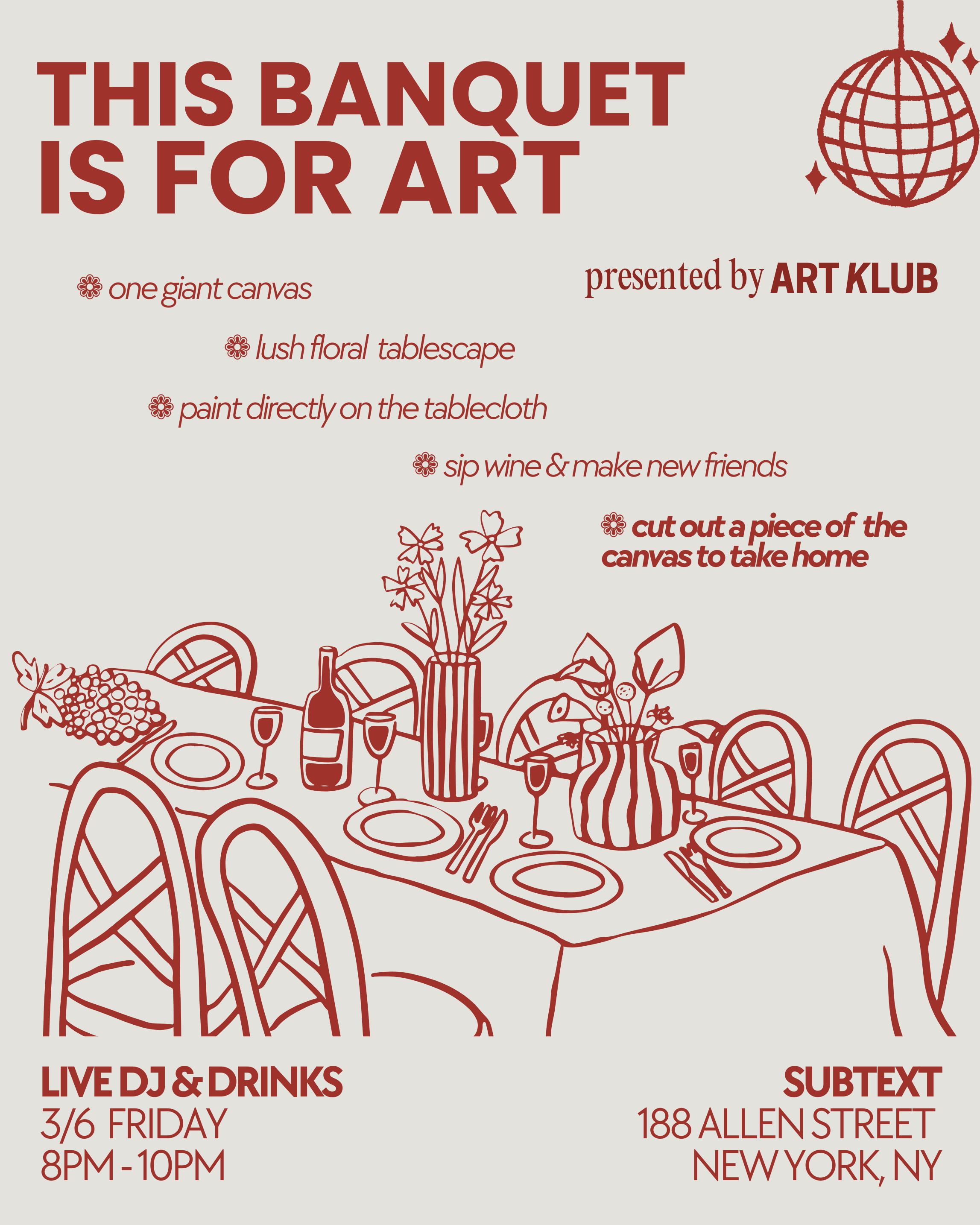 THIS BANQUET IS FOR ART