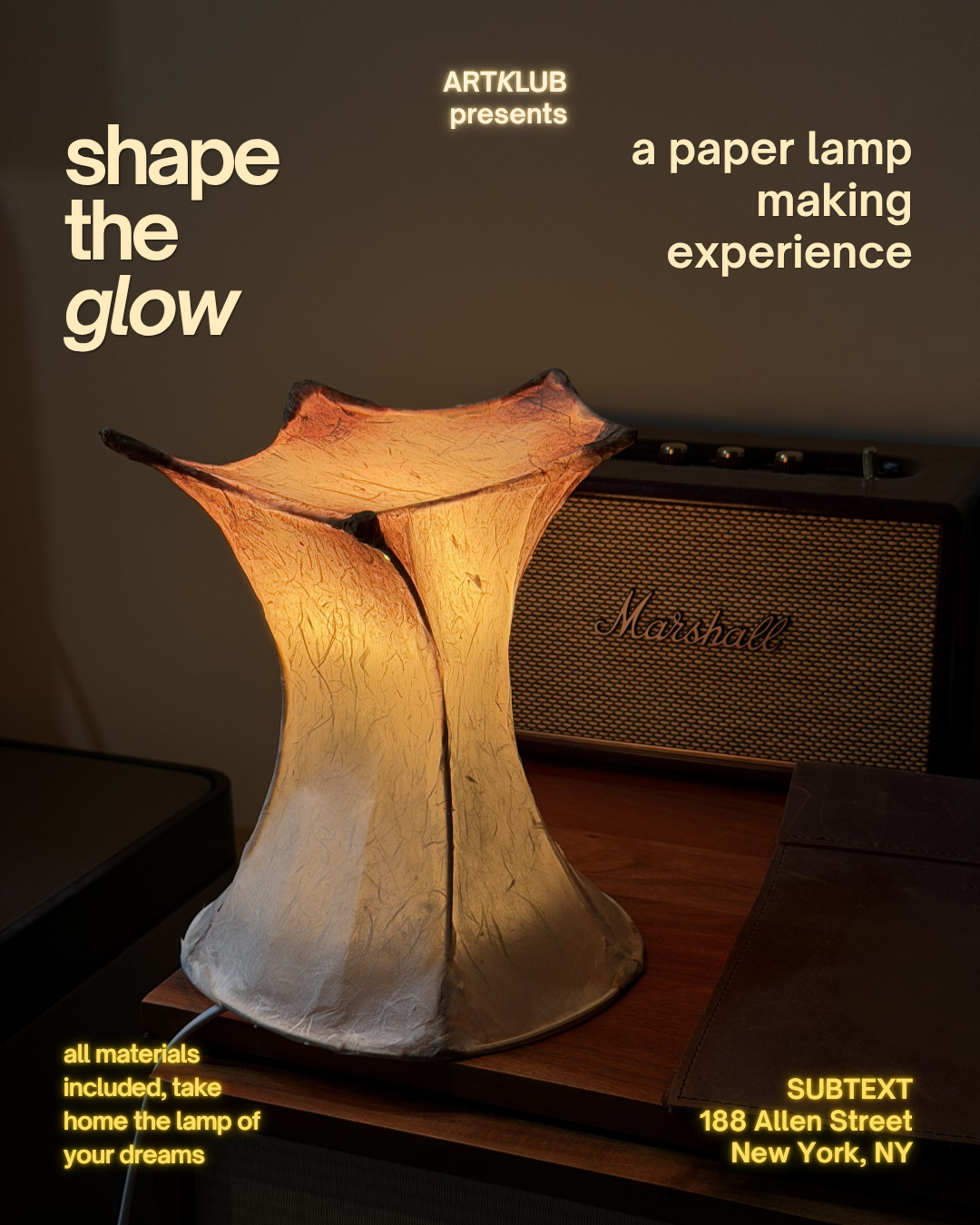 shape the glow: lamp making experience 