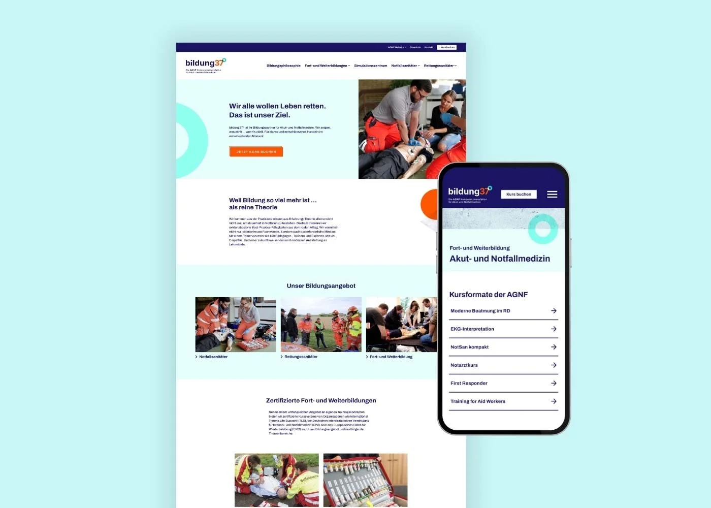 UX UI Design für Kursplattform zur Buchung von Weiterbildungen