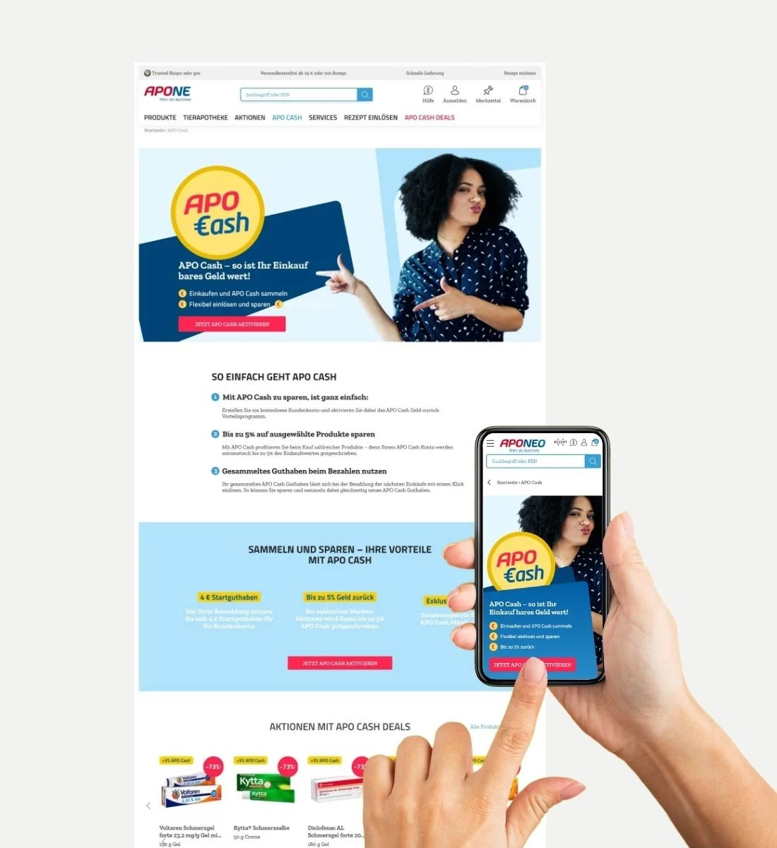 Mobile UX Design für APONEO Loyalty Programm App