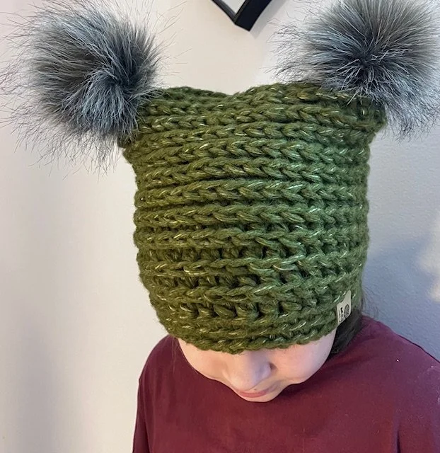 Adult Green Cat Beanie