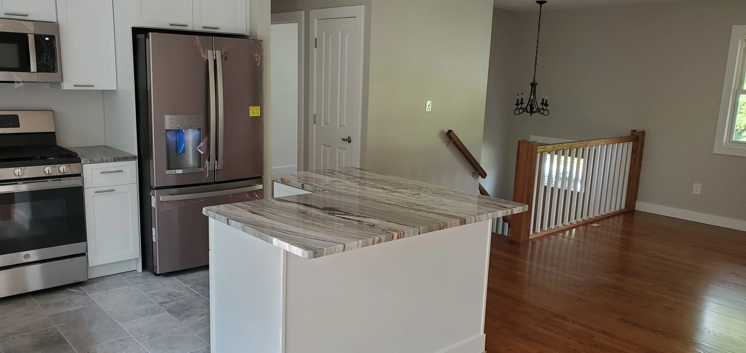 Open kitchen total remodel to framing , included 4 panel doors and lockset hardware