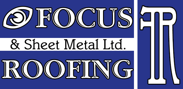 Focus & Sheet Metal Ltd. Roofing logo with blue and white design elements.