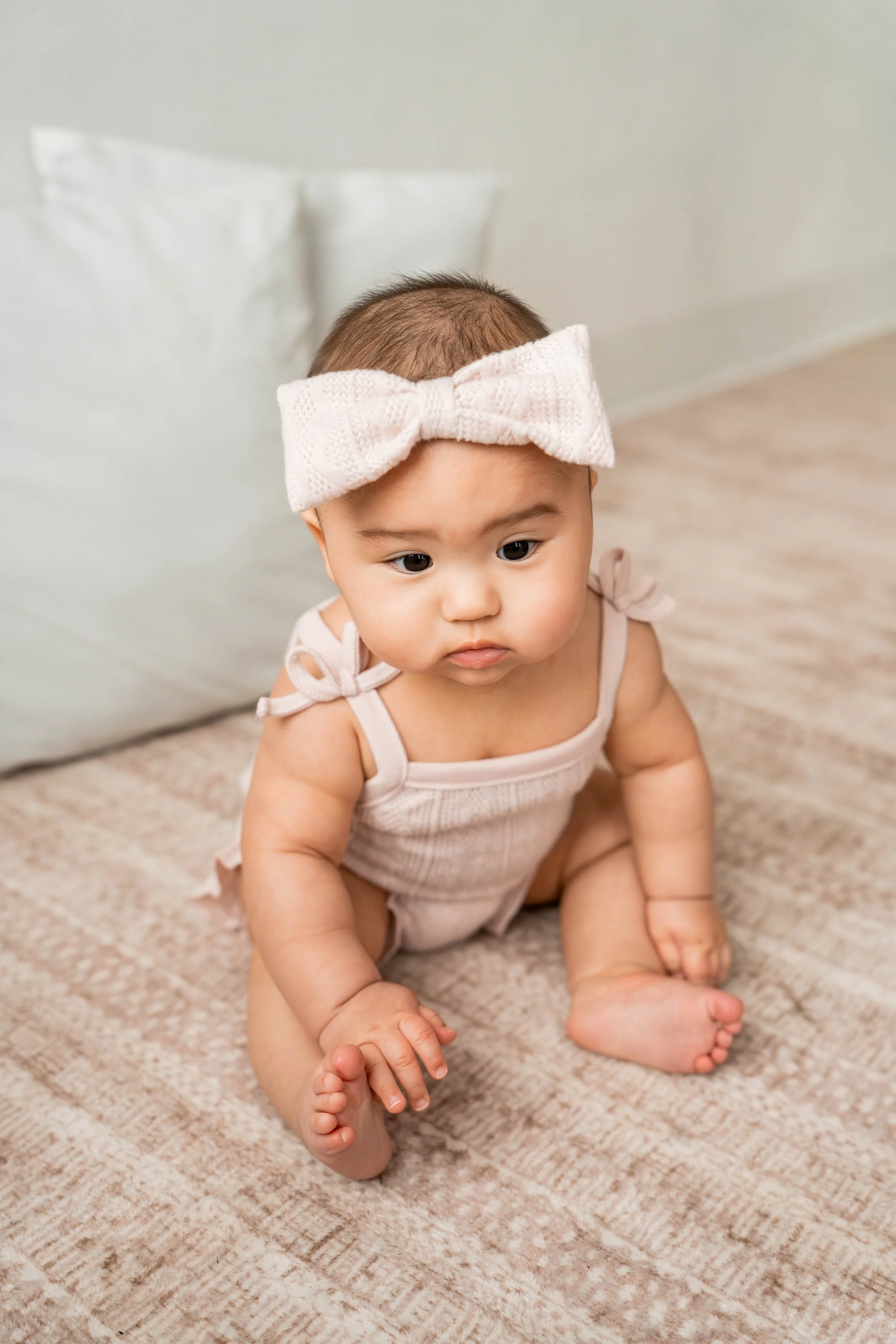 cute chubby baby in the studio