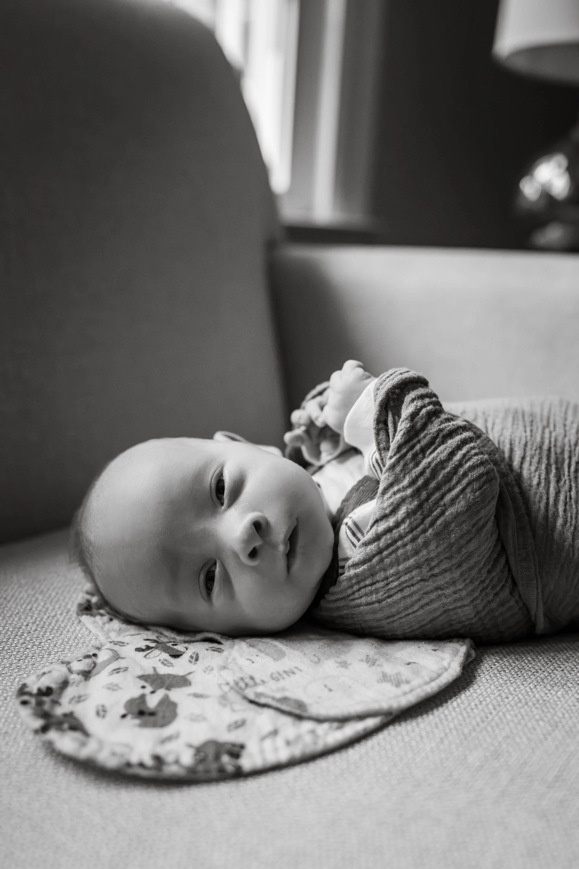 Felt hearts worn by parents to comfort their newborn baby
