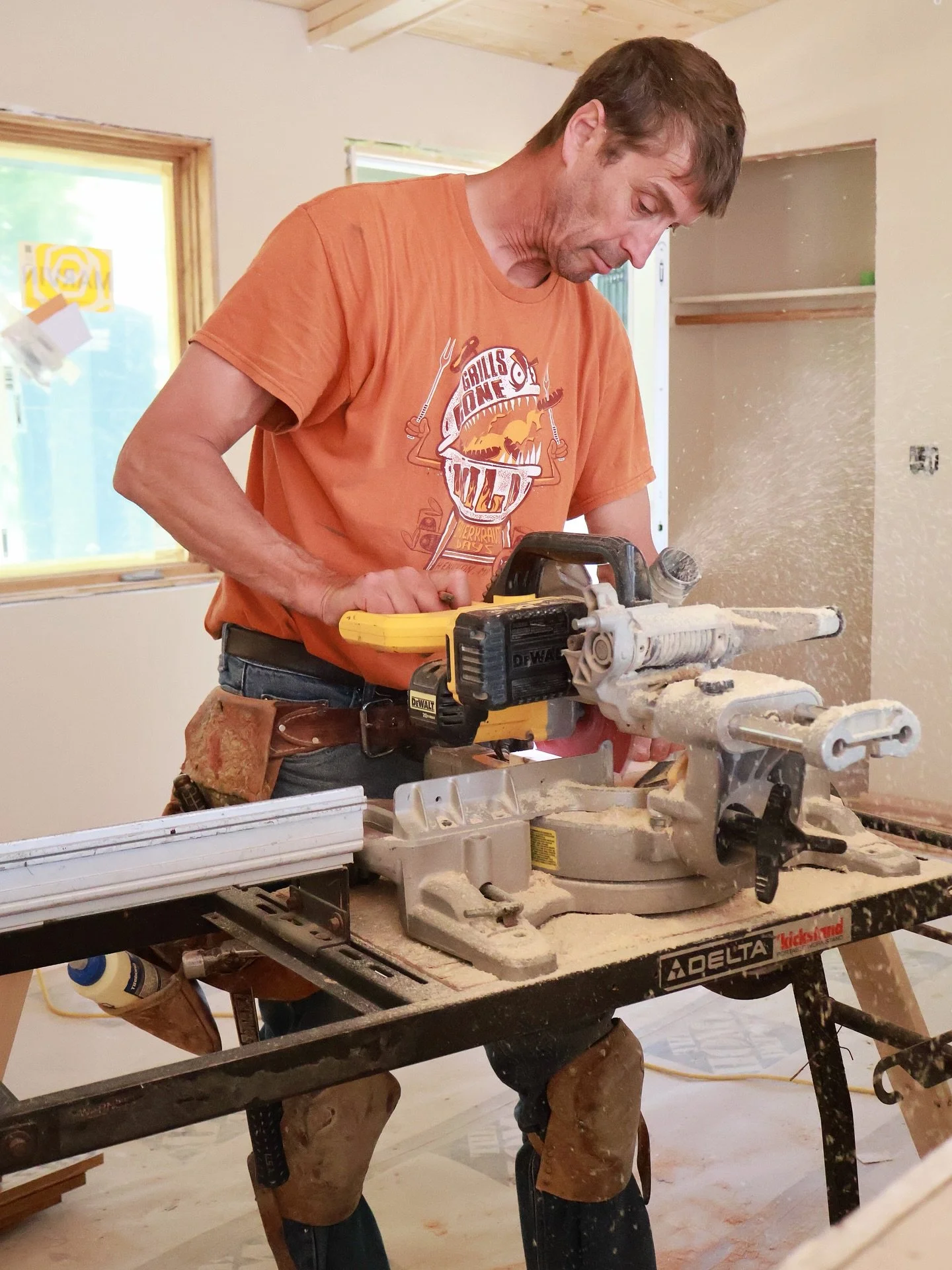 It takes a steady hand and a great team. 💪🏼

These ceiling beams are adding warmth, dimension, and character to this lake home. Every beam has to be measured, fitted, and secured with precision to ensure it remains structurally sound and visually c