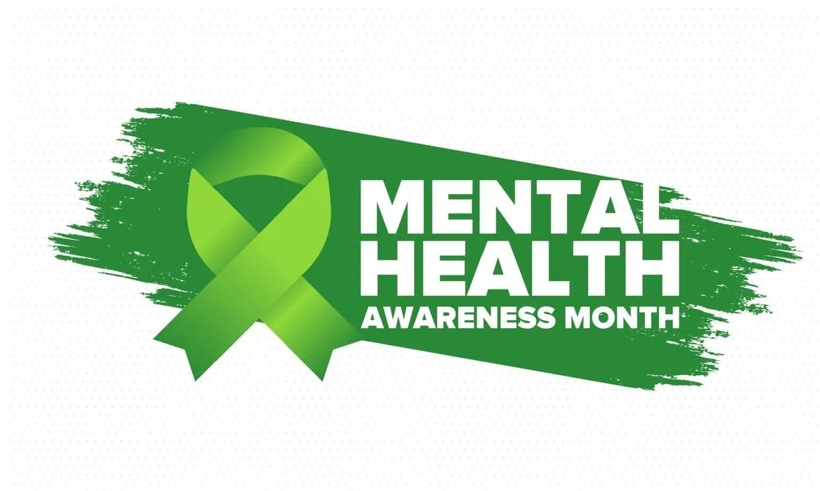 green logo on white background of mental health awareness month