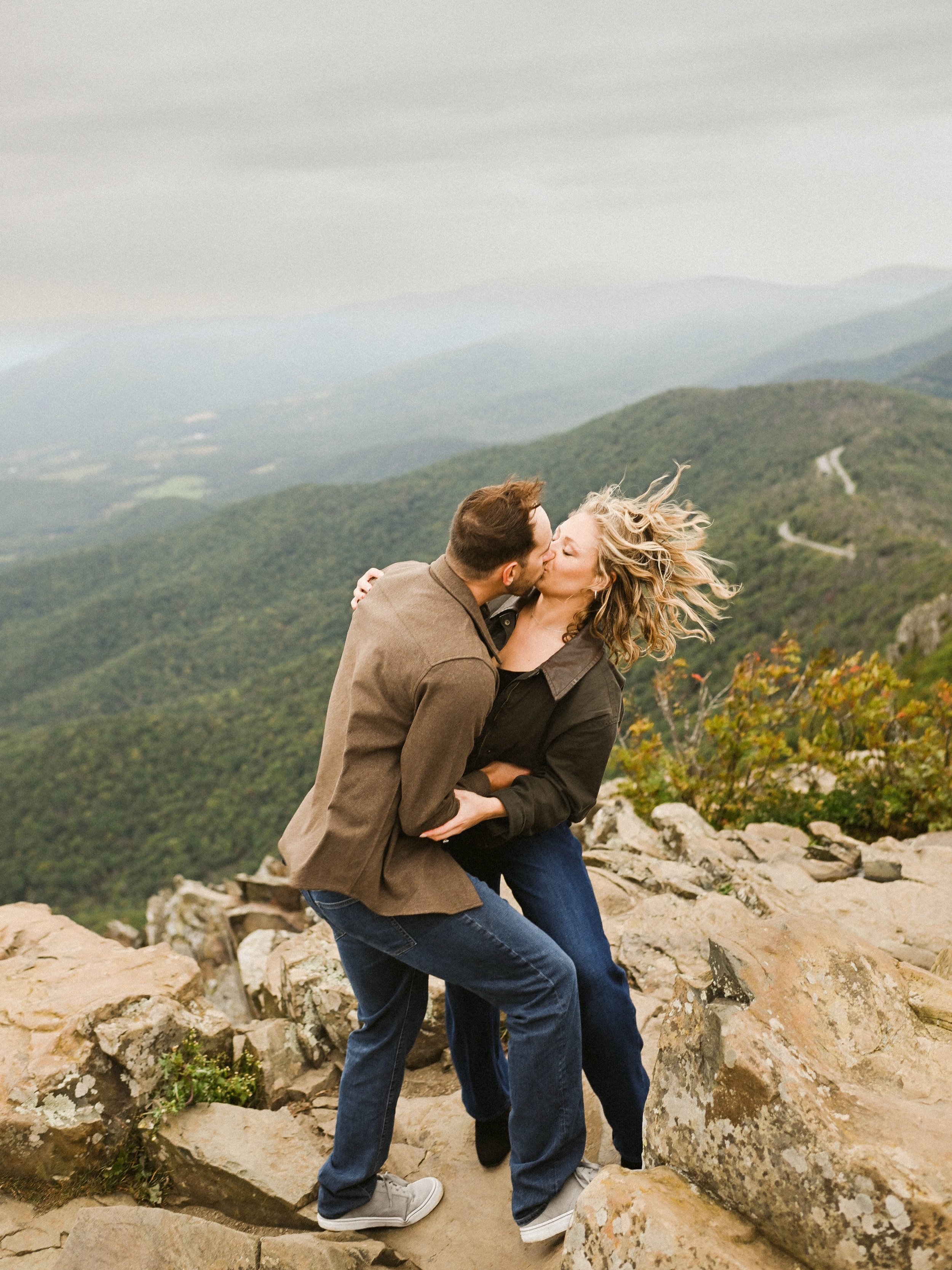 We had the best time working with Alex &amp; Krista in Shenandoah National Park over the weekend. We fought nor&rsquo;easter winds and a light misty rain for most of their session. But honestly? The vibes were incredible. Grateful for Alex &amp; Kris
