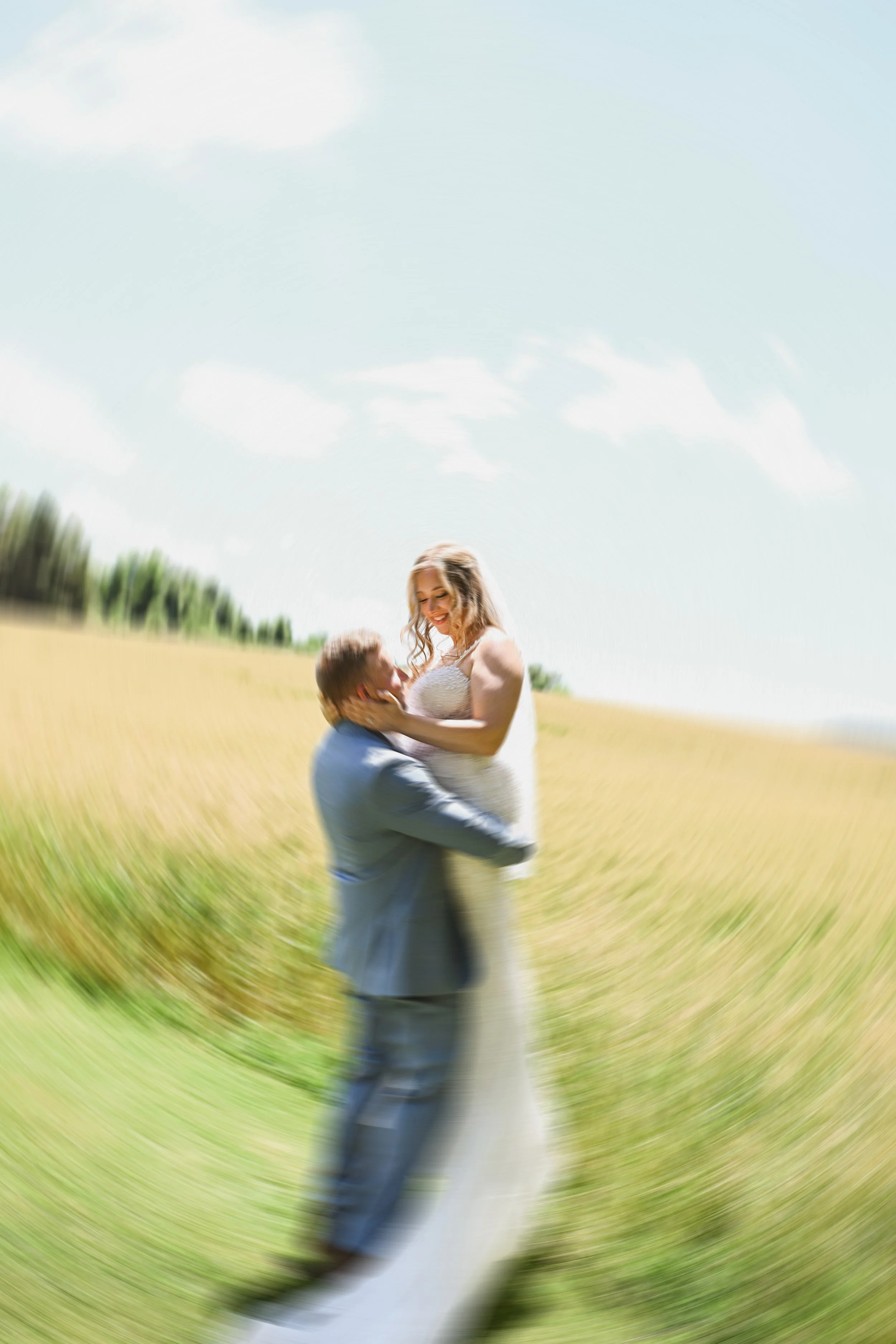 Spinning under clouds; Pennsylvania Wedding Photographer