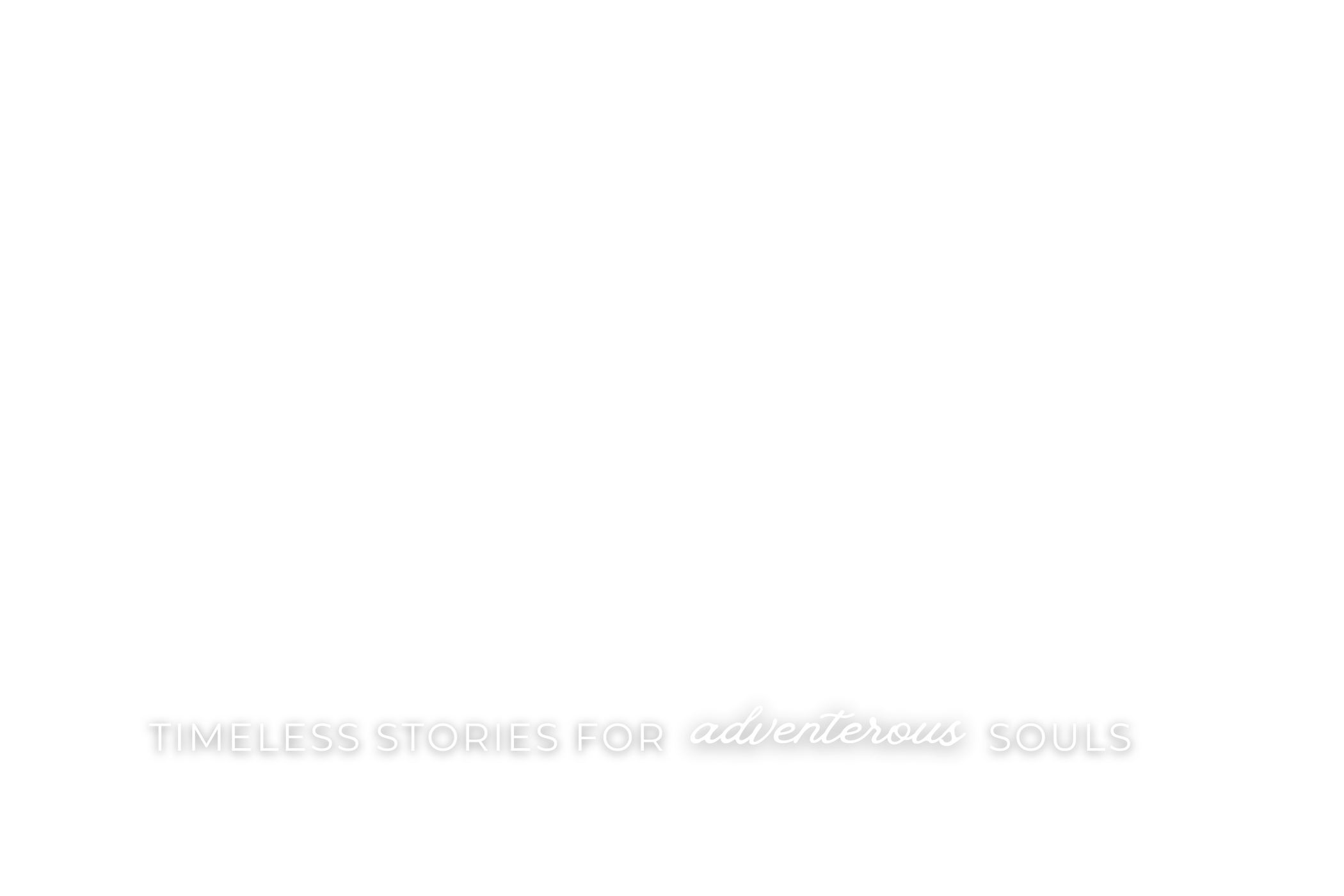Logo with mountain silhouette and text 'Stories for Adventurous Souls'.