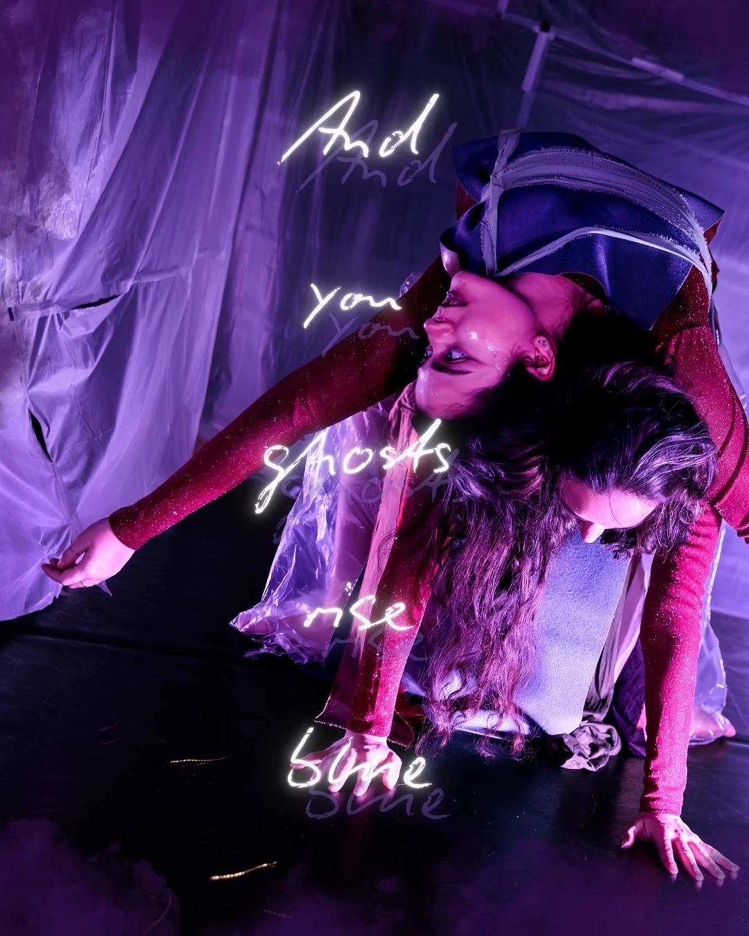 Tonight at @liveatbay7 👻💙 6:30pm gallery installation, 7:30pm performance

Thrilled to inhabit The Rift again for a restaging of And you ghosts rise blue!! An im/material opera in three acts designed and directed by the one and only @indigorain1! C