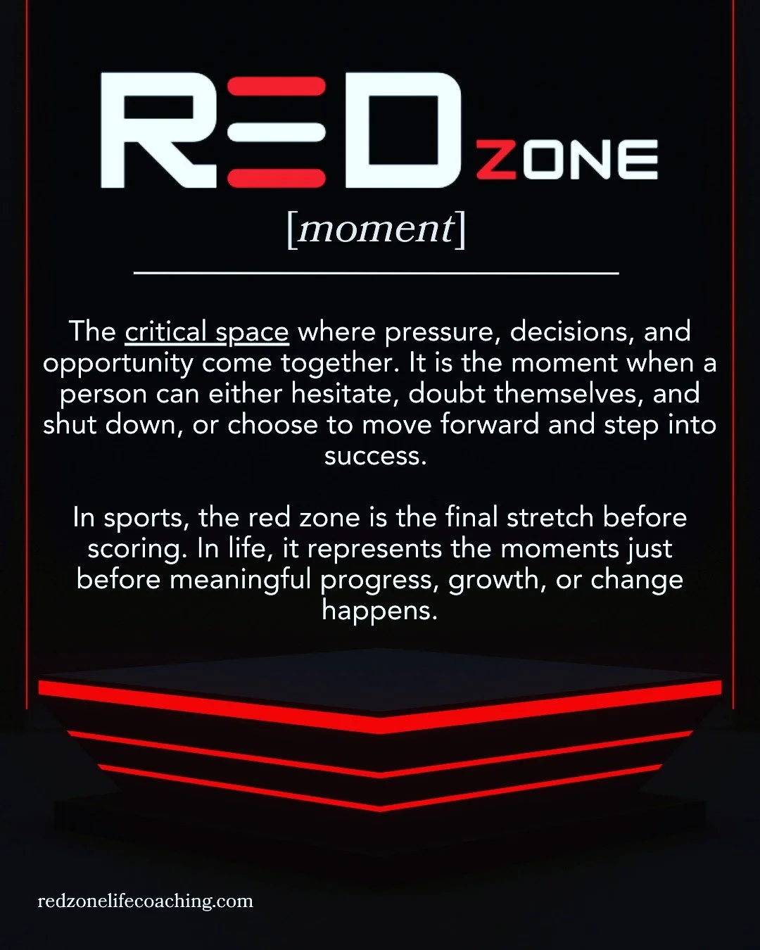 What is RedZone?
It&rsquo;s the moment right before everything changes.

The space where you&rsquo;re either ready to level up or feeling the weight of pressure. That&rsquo;s where we show up. Our mission is to meet you in that critical point, whethe