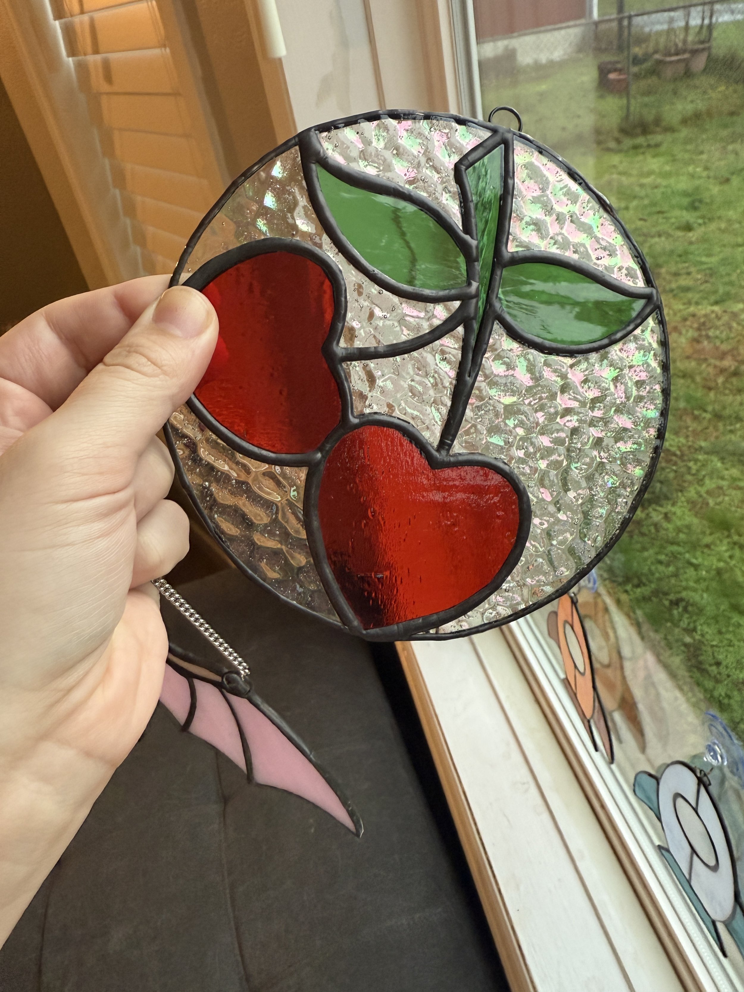 Cherry Heart Suncatcher