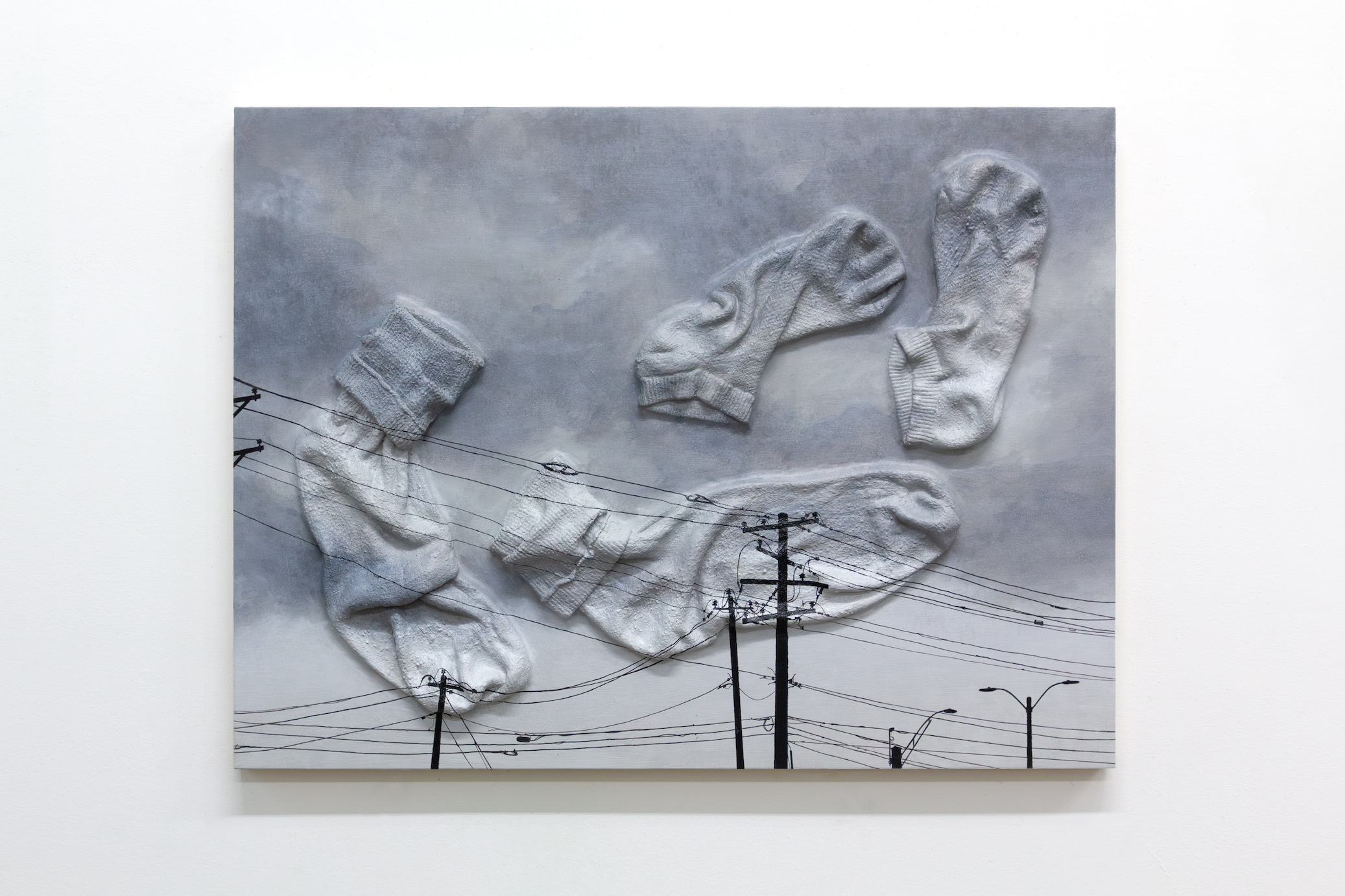The painting, "We Forget Each Other and Ourselves" (2026) by Andrius Alvarez-Backus