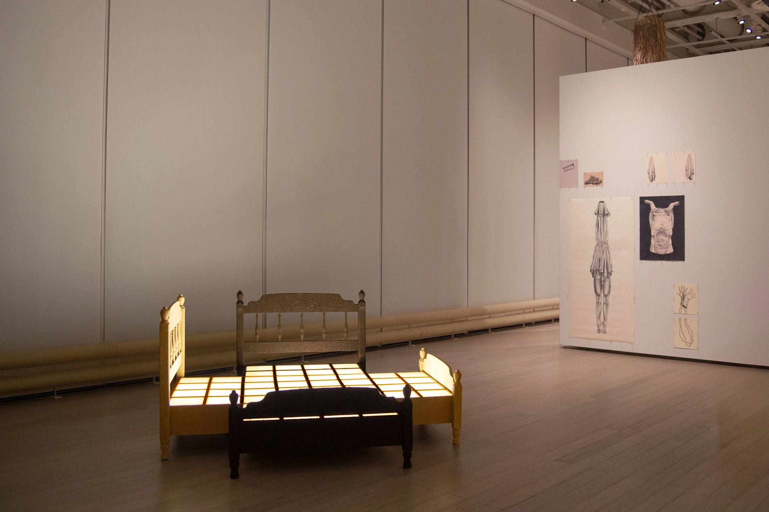 Installation view of Columbia University MFA Thesis Exhibition by Andrius Alvarez-Backus