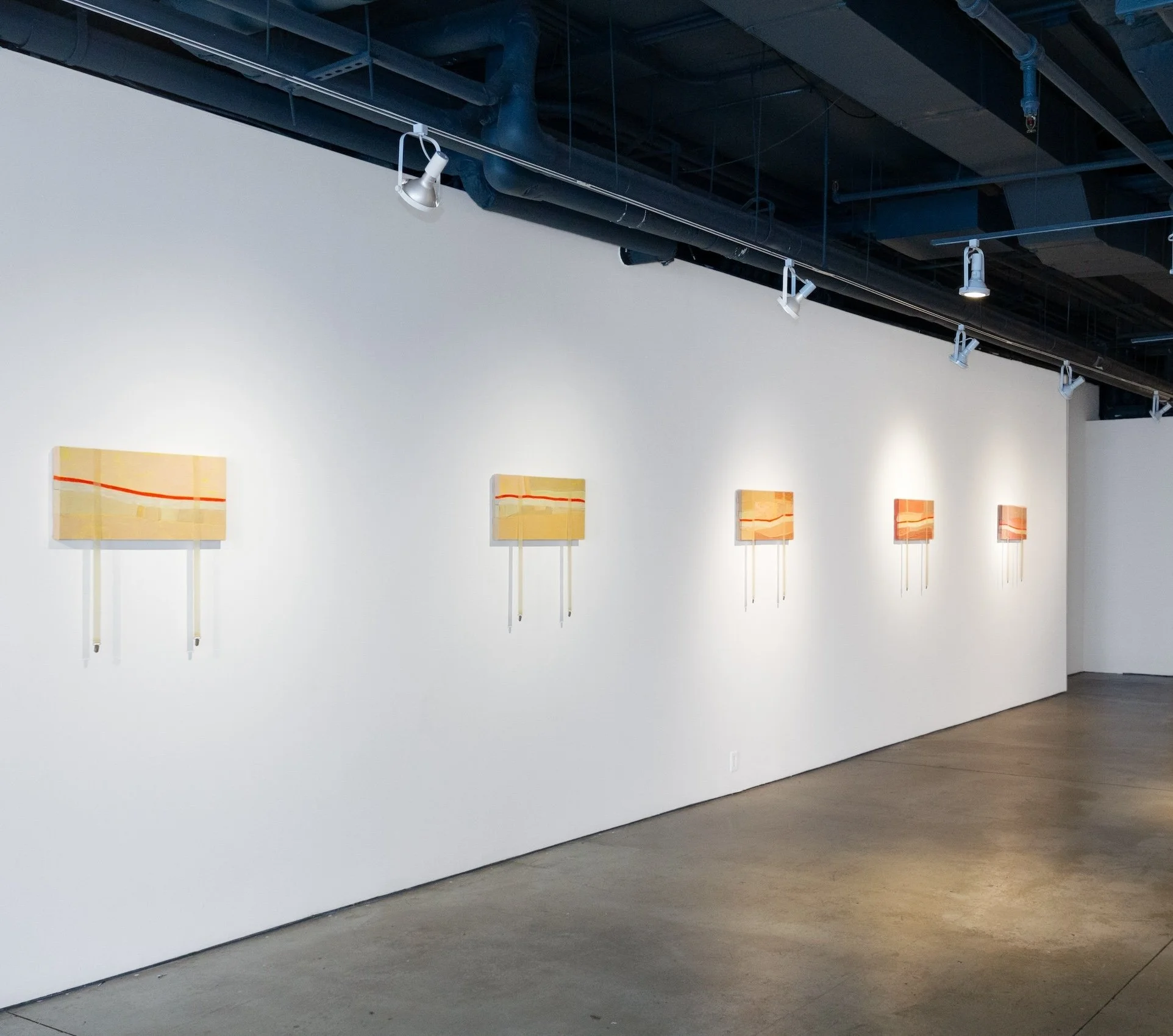 The painting series, "Hold Me Down, Hoist Me Up" by Andrius Alvarez-Backus