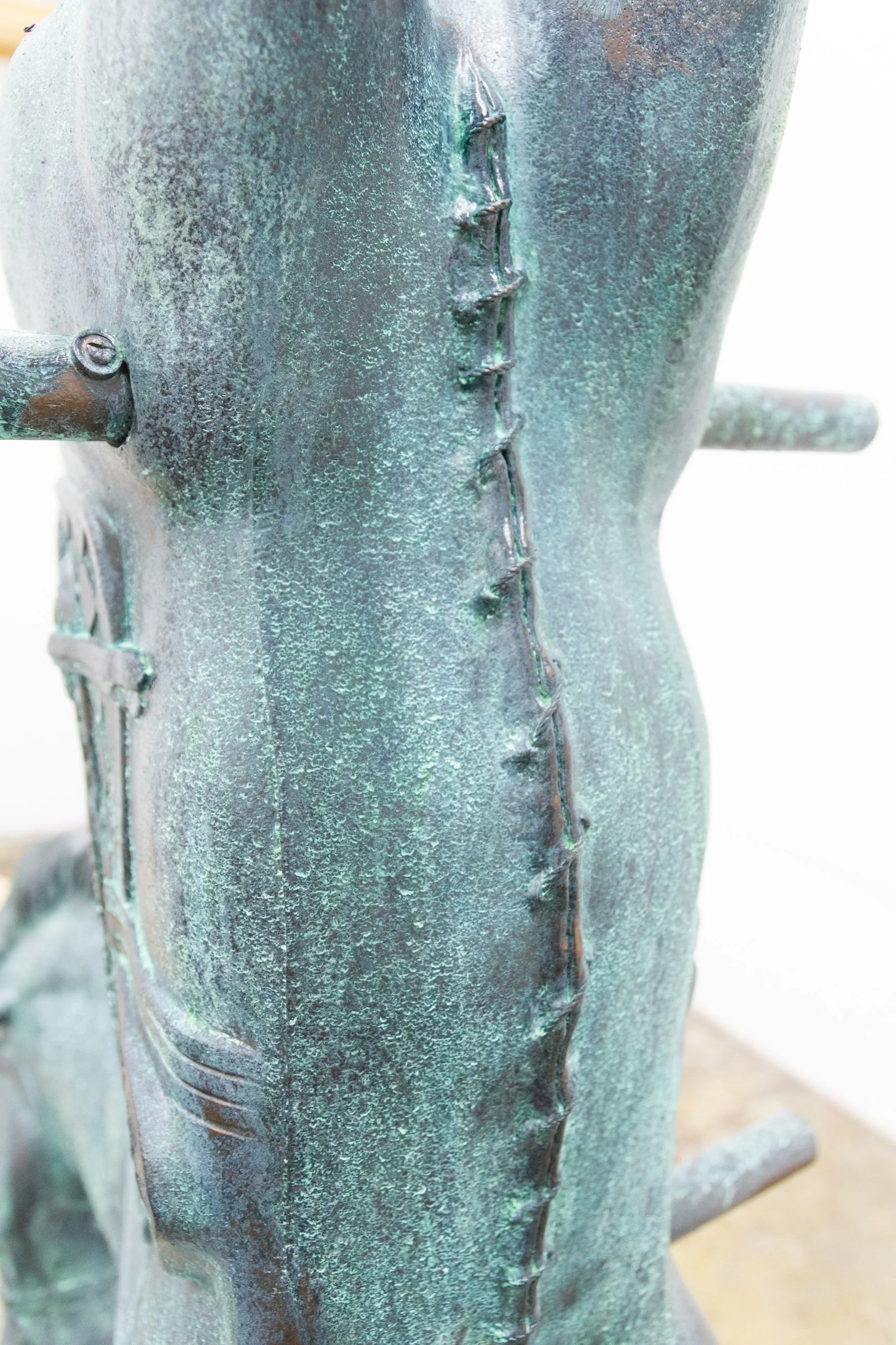 The sculpture, "Are You Still Strong Enough?" by Andrius Alvarez-Backus