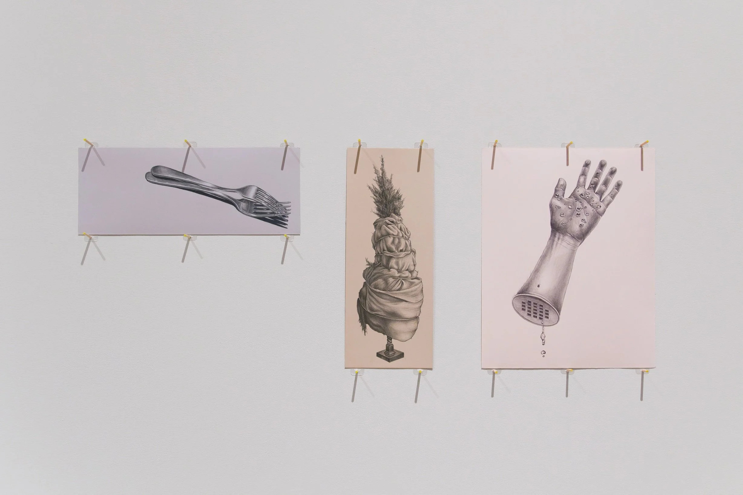 Installation view of Columbia University MFA Thesis Exhibition by Andrius Alvarez-Backus