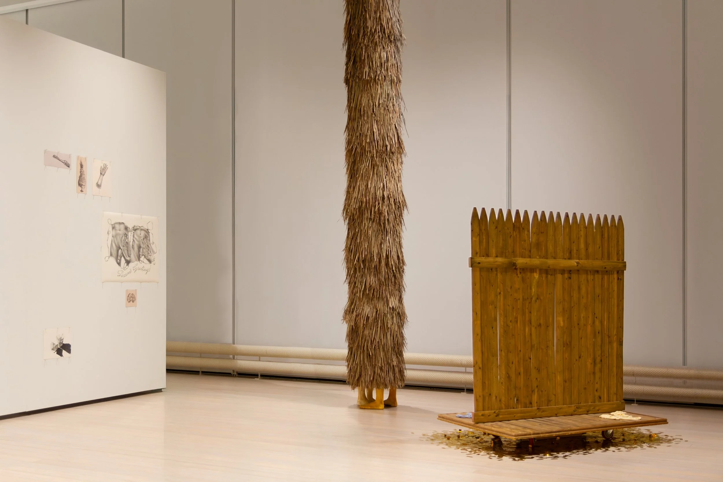 Installation view of Columbia University MFA Thesis Exhibition by Andrius Alvarez-Backus