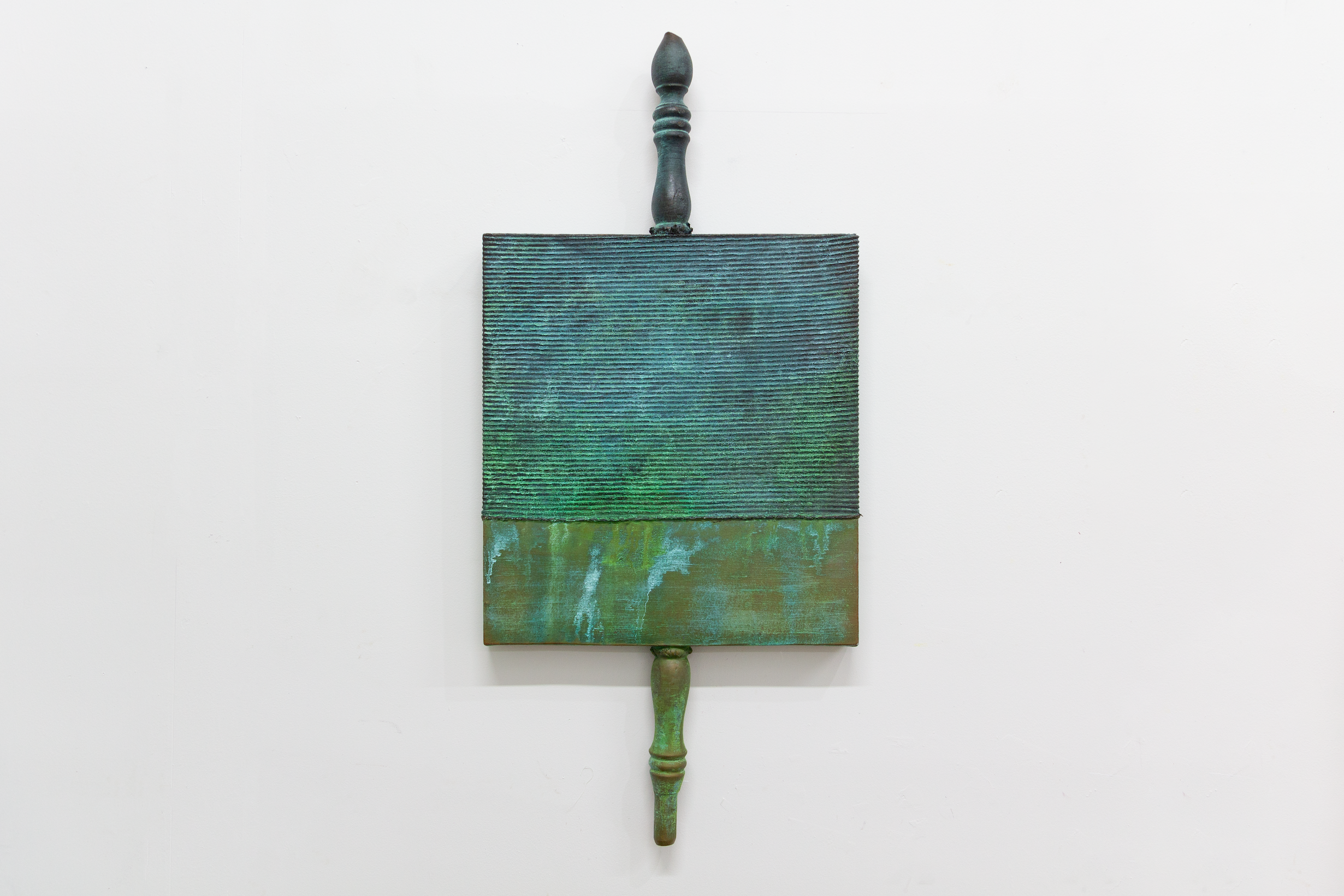 The painting, "Earning My Skin" by Andrius Alvarez-Backus