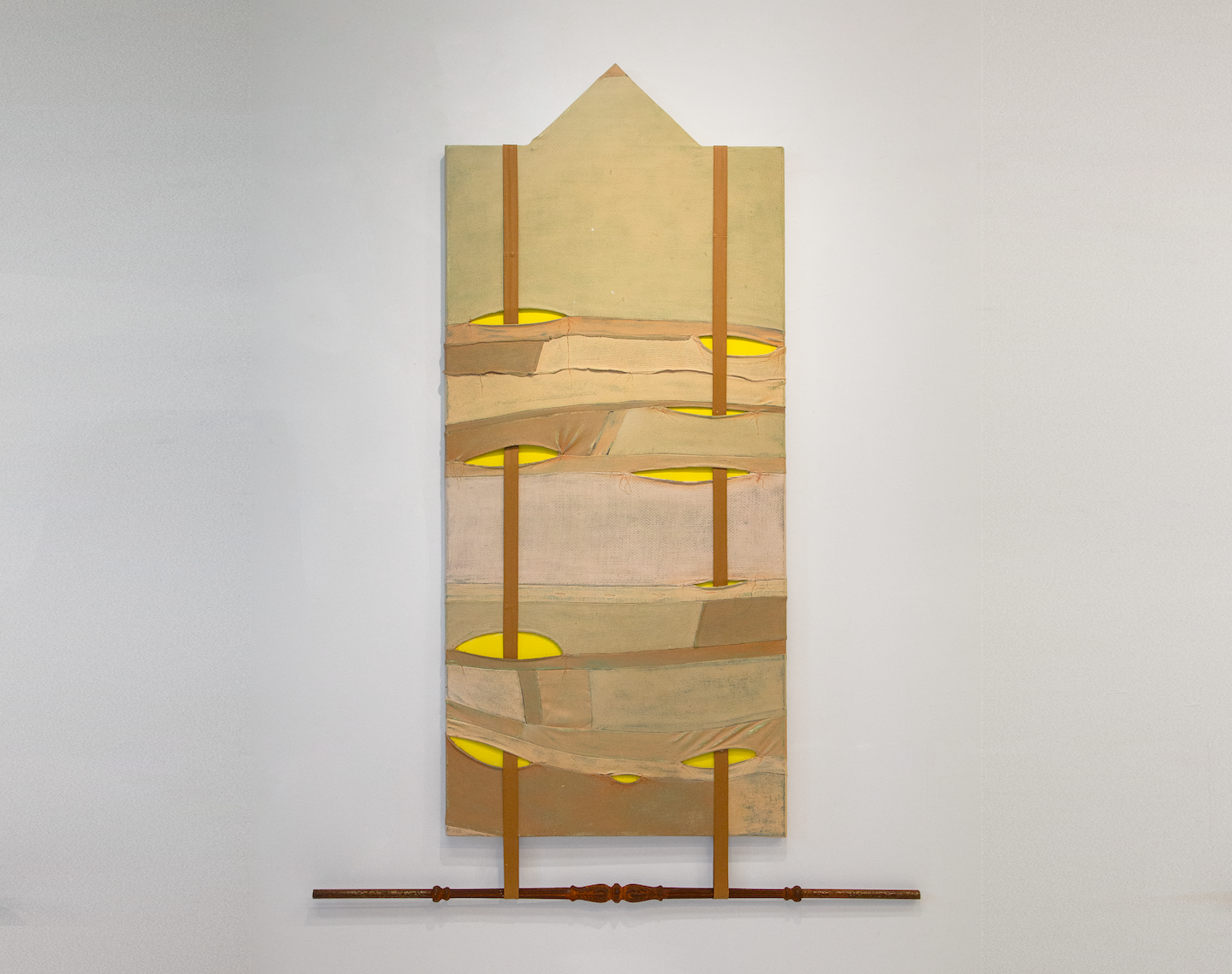 The painting, "Warming Into My Entry Wounds" by Andrius Alvarez-Backus