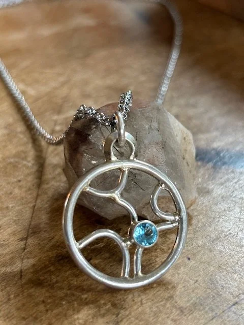 Sterling Silver, Blue Topaz Necklace