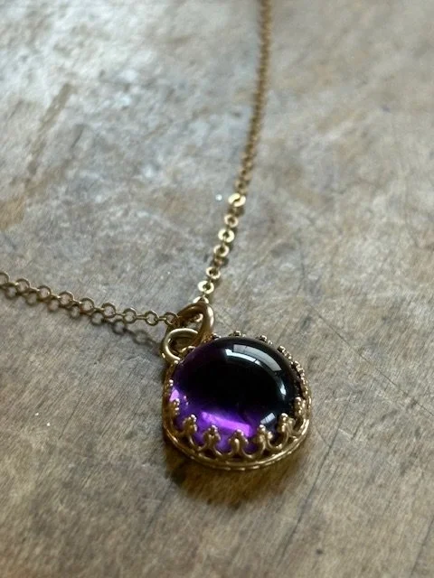 14K Gold, Amethyst Necklace