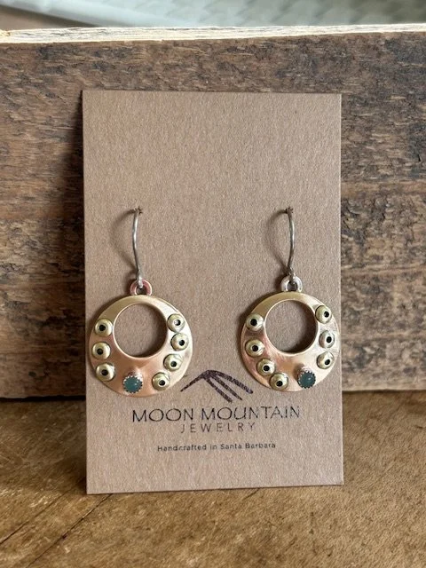 Bronze, Copper, Brass, Aventurine Earrings