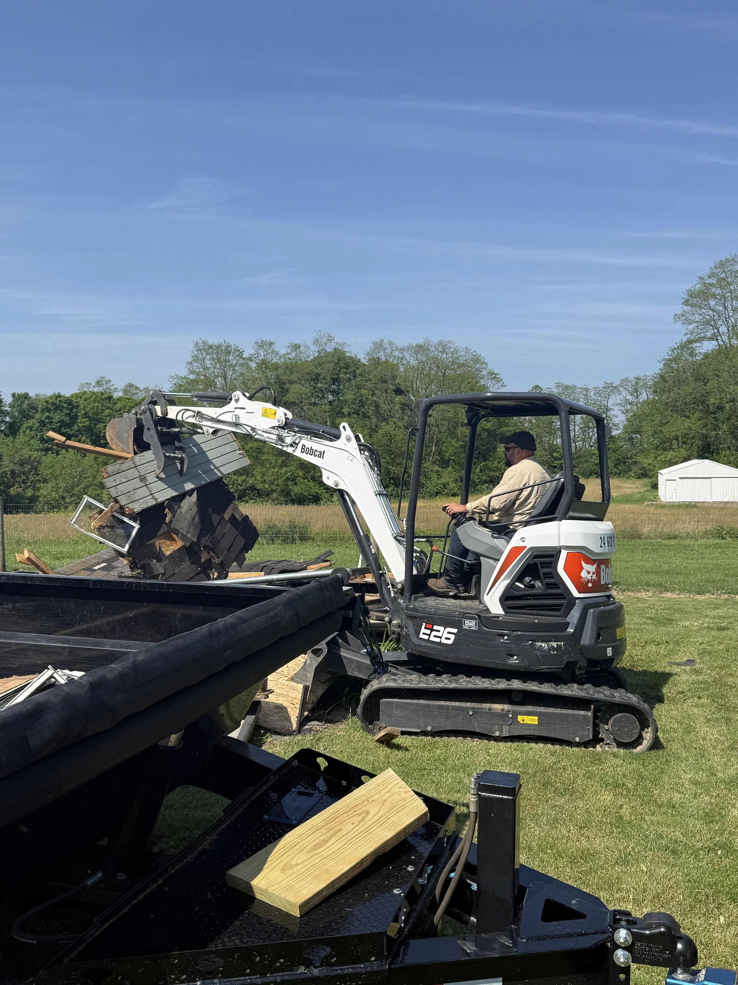 Maintenance Bros Site Works is demoing a shed with removal of all debris and concrete in Richmond, Indiana
