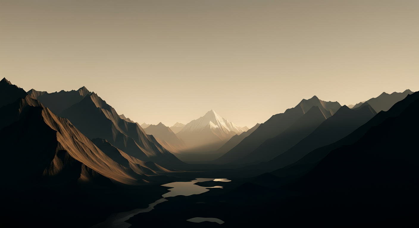 Alaska mountain landscape with river valley and snow-capped peaks on the Kenai Peninsula, near Scout Lake float plane training base