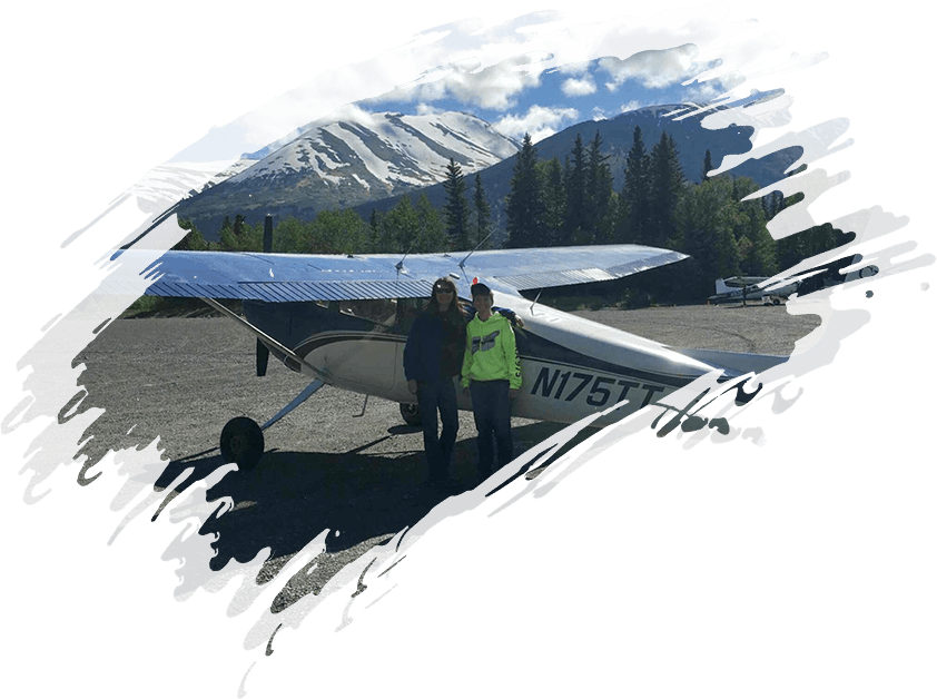 Cessna aircraft on mountain airstrip in Alaska, pilot study materials and resources for float plane and tailwheel training