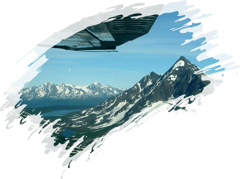 Adventure flying over Alaska glaciers and lakes, scenic float plane flights and bush flying experiences Kenai Peninsula