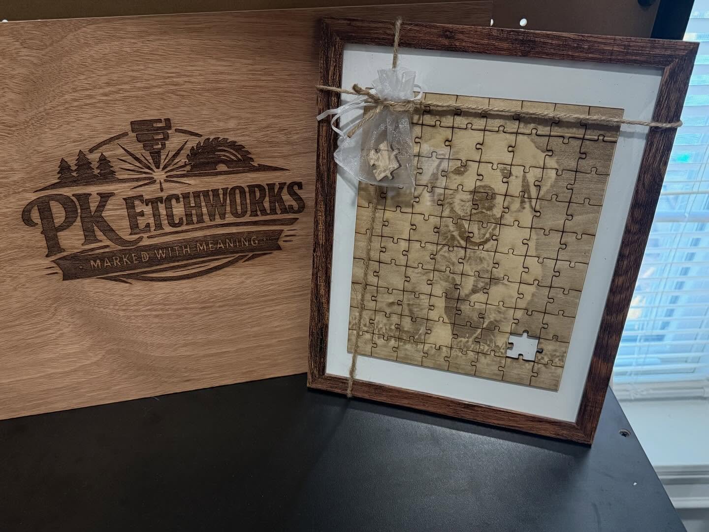 Personalized Wood Burned Photo - Dogs not included, but  you can get your custom piece for only $30. Shipping Available.