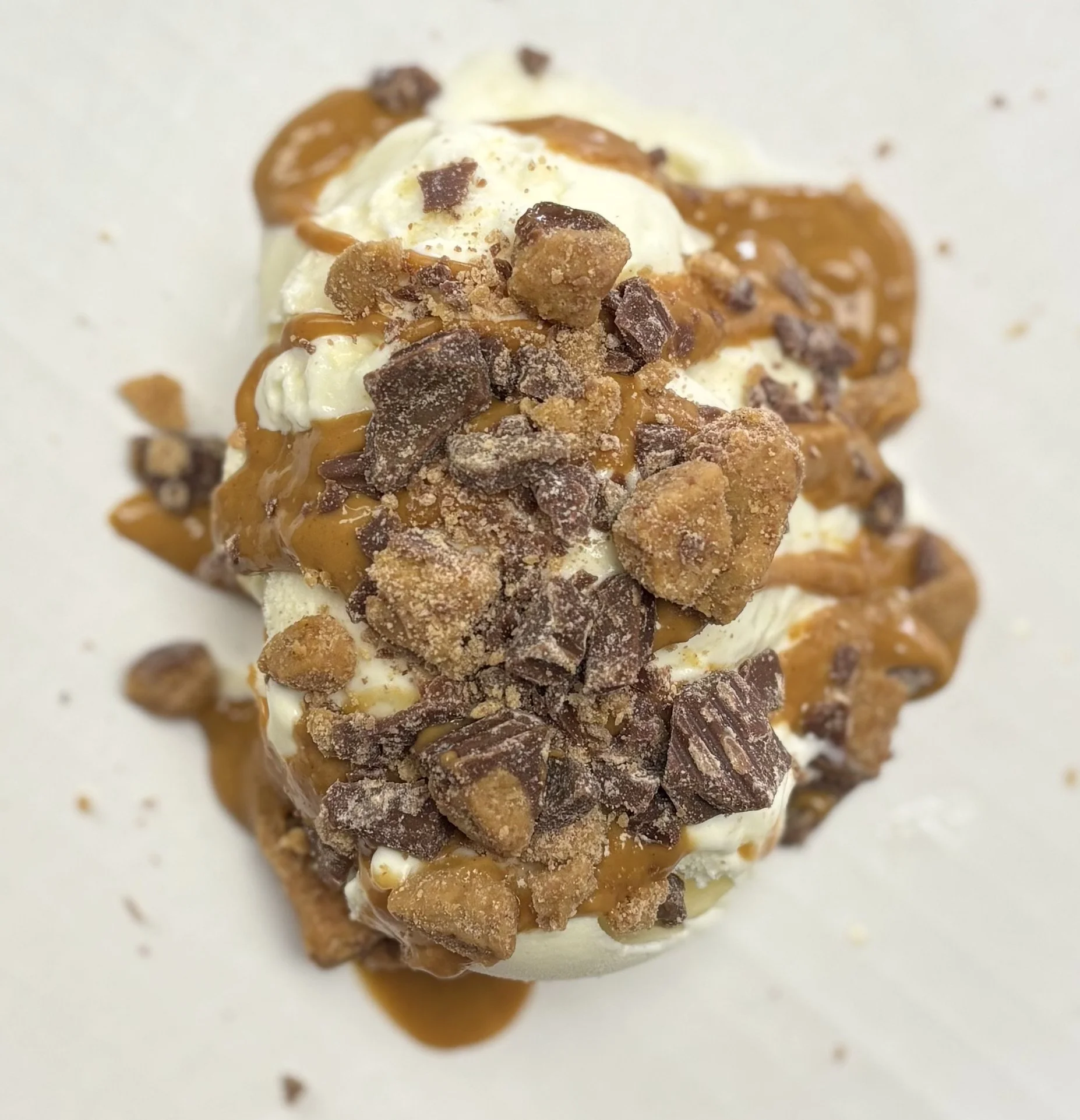 Peanut Butter Paradise- Vanilla Frozen Custard with Reese's Cups and Peanut Butter