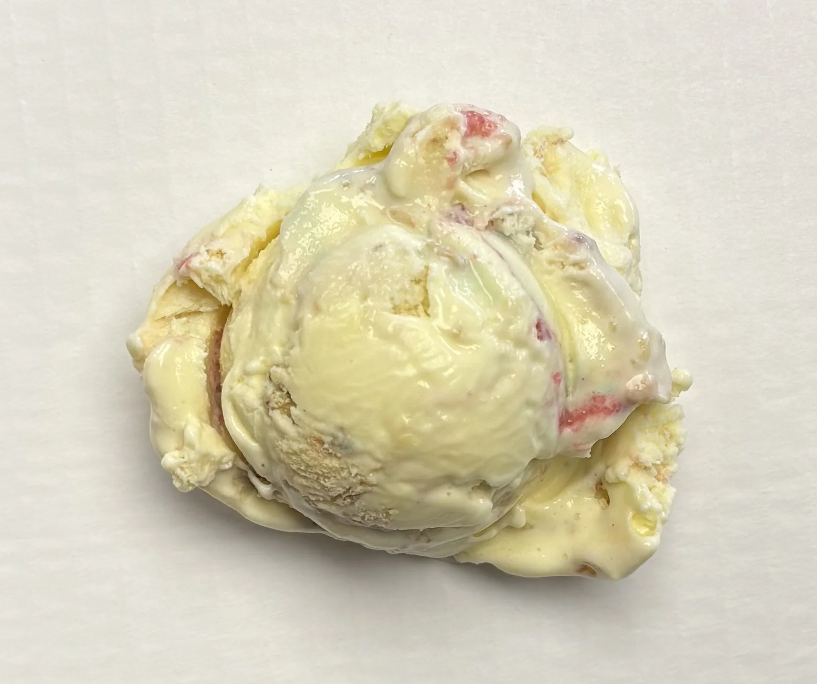 King Cake- Cake Batter Frozen Custard with King Cake Pieces, Raspberry Sauce, and Sanding Sugar (Seasonal)