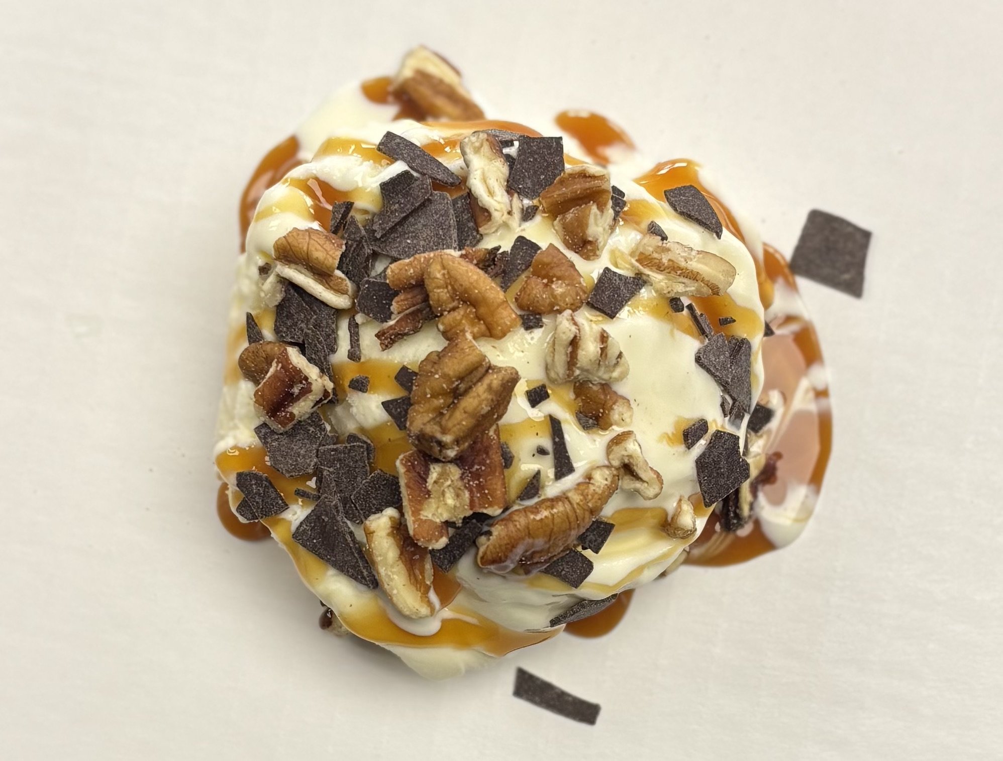 Turtle- Vanilla Frozen Custard with Caramel, Pecans, and Chocolate Flakes