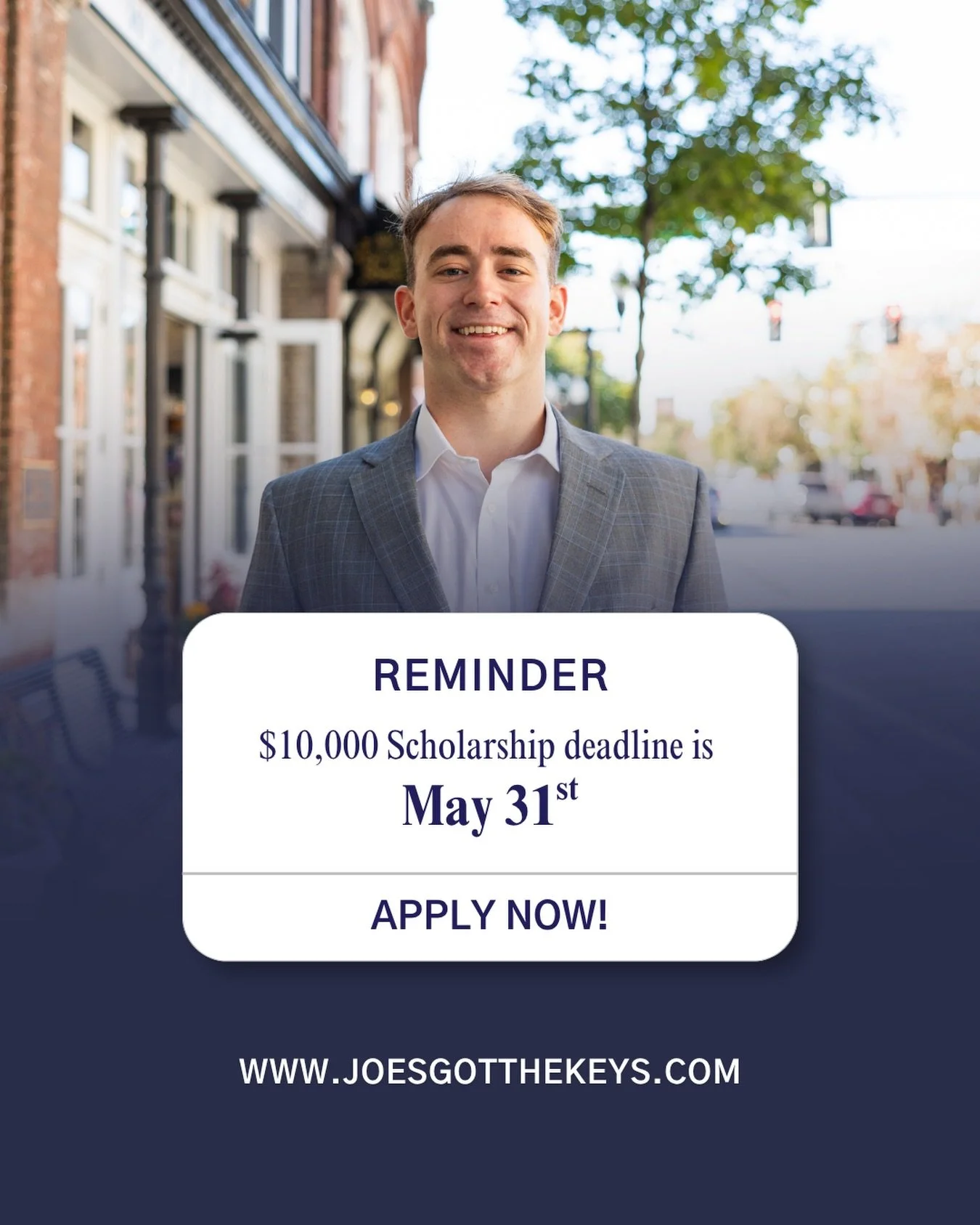 🚨REMINDER: The Joseph Altshuler Franklin Realtor Community Scholarship deadline is May 31!&nbsp;

👉Requirements: Integrity, compassion, and a heart for service
(Must be a Middle TN high school senior/college student)

📆 Deadline: May 31
🏅Recipien