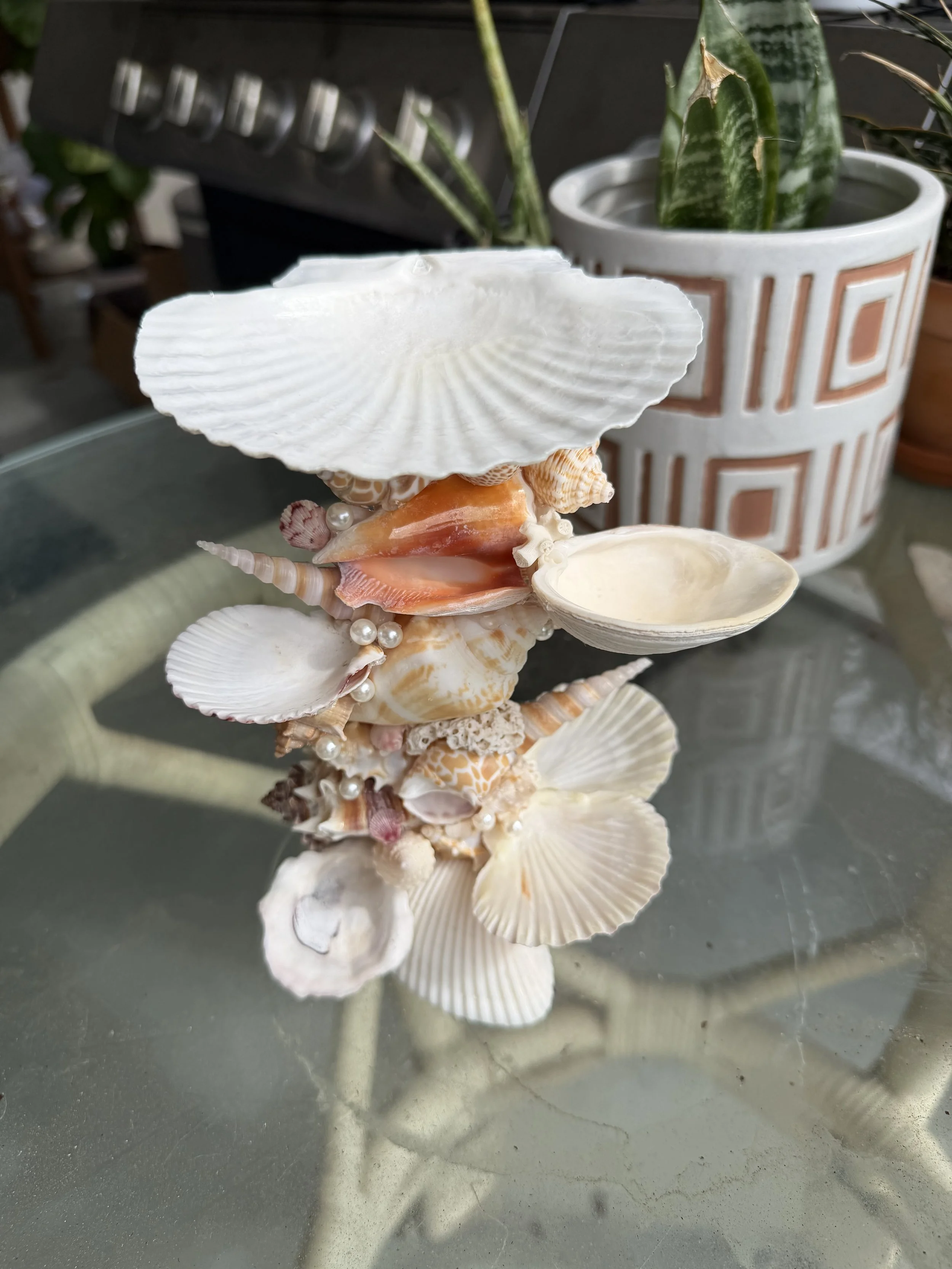 Pearl Tower Shell Jewelry Sculpture