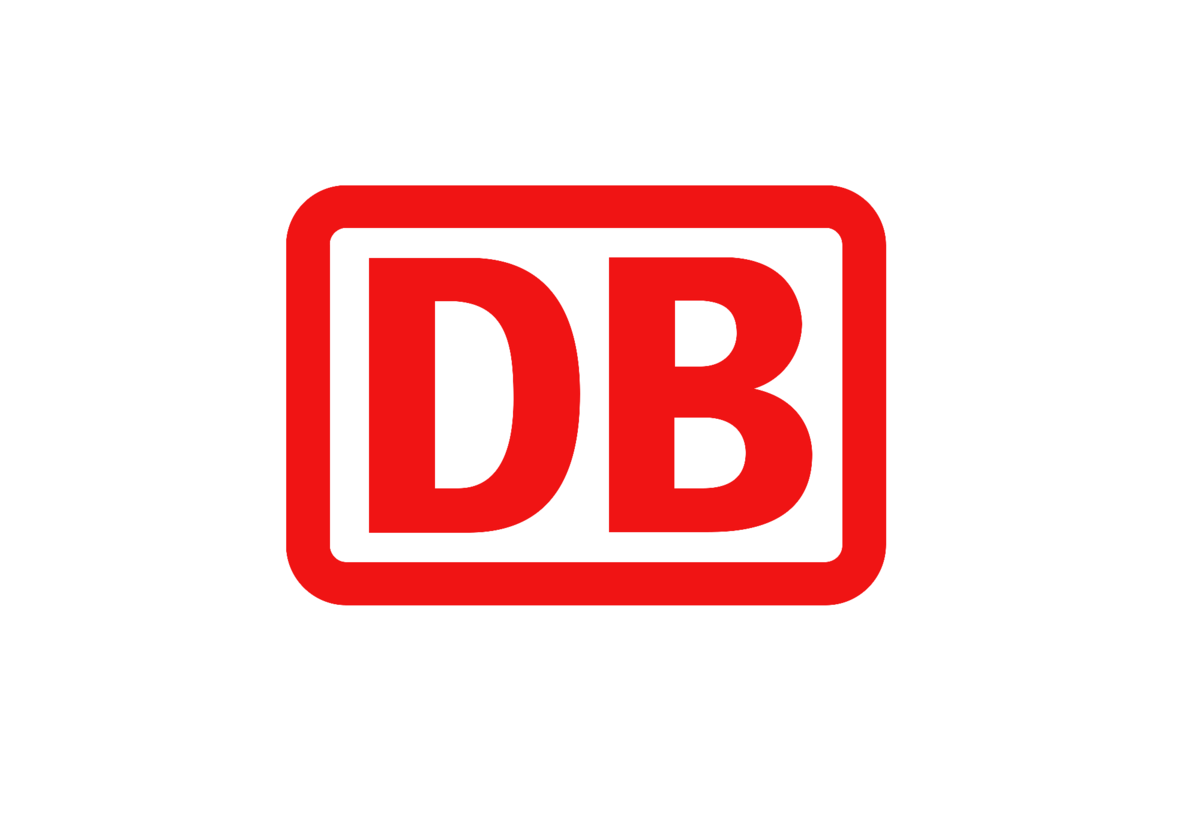 Das Logo der Deutschen Bahn in Rot auf weißem Hintergrund.