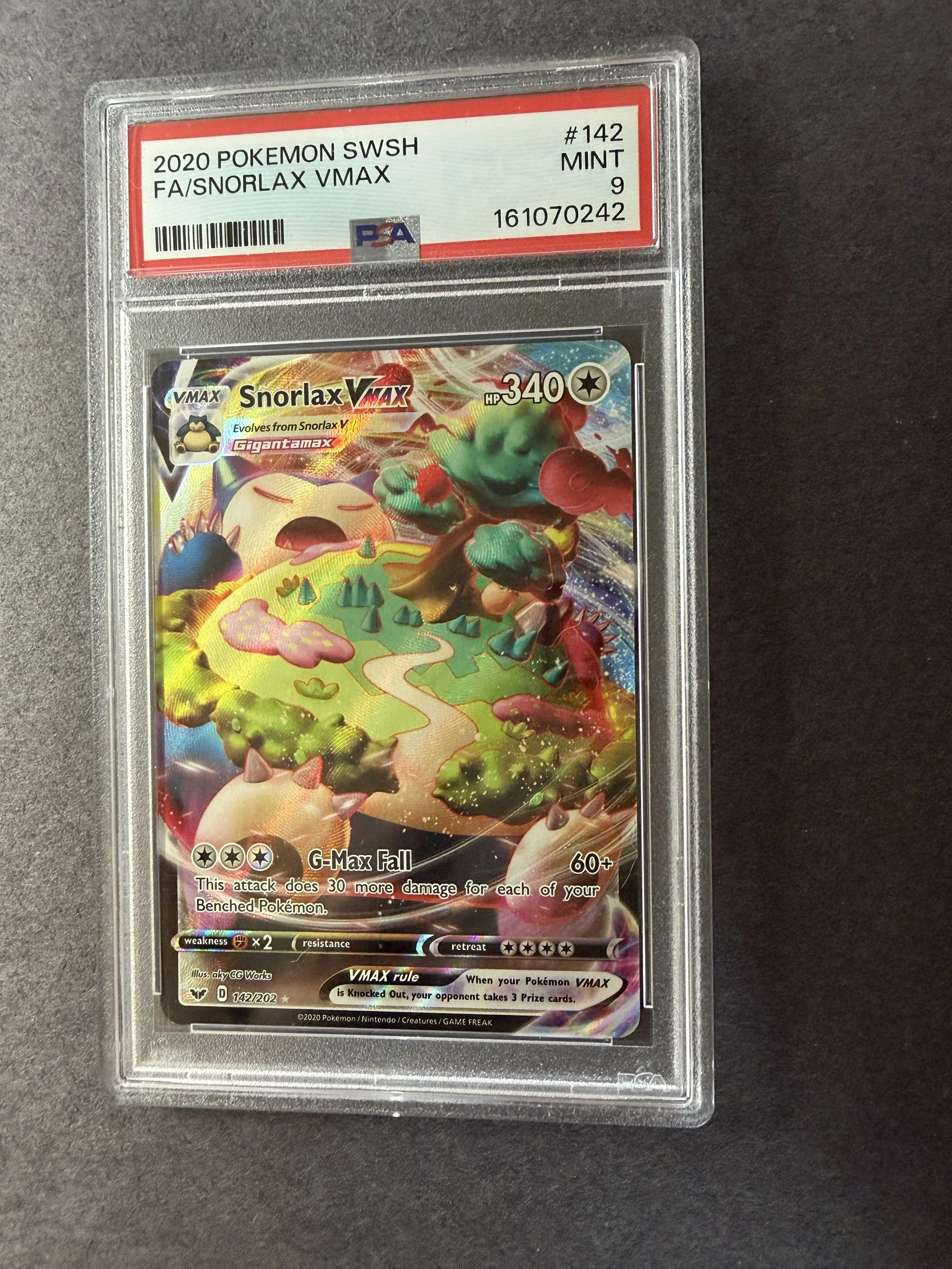 Premium Snorlax VMAX #142/202 Card - PSA 9 Mint