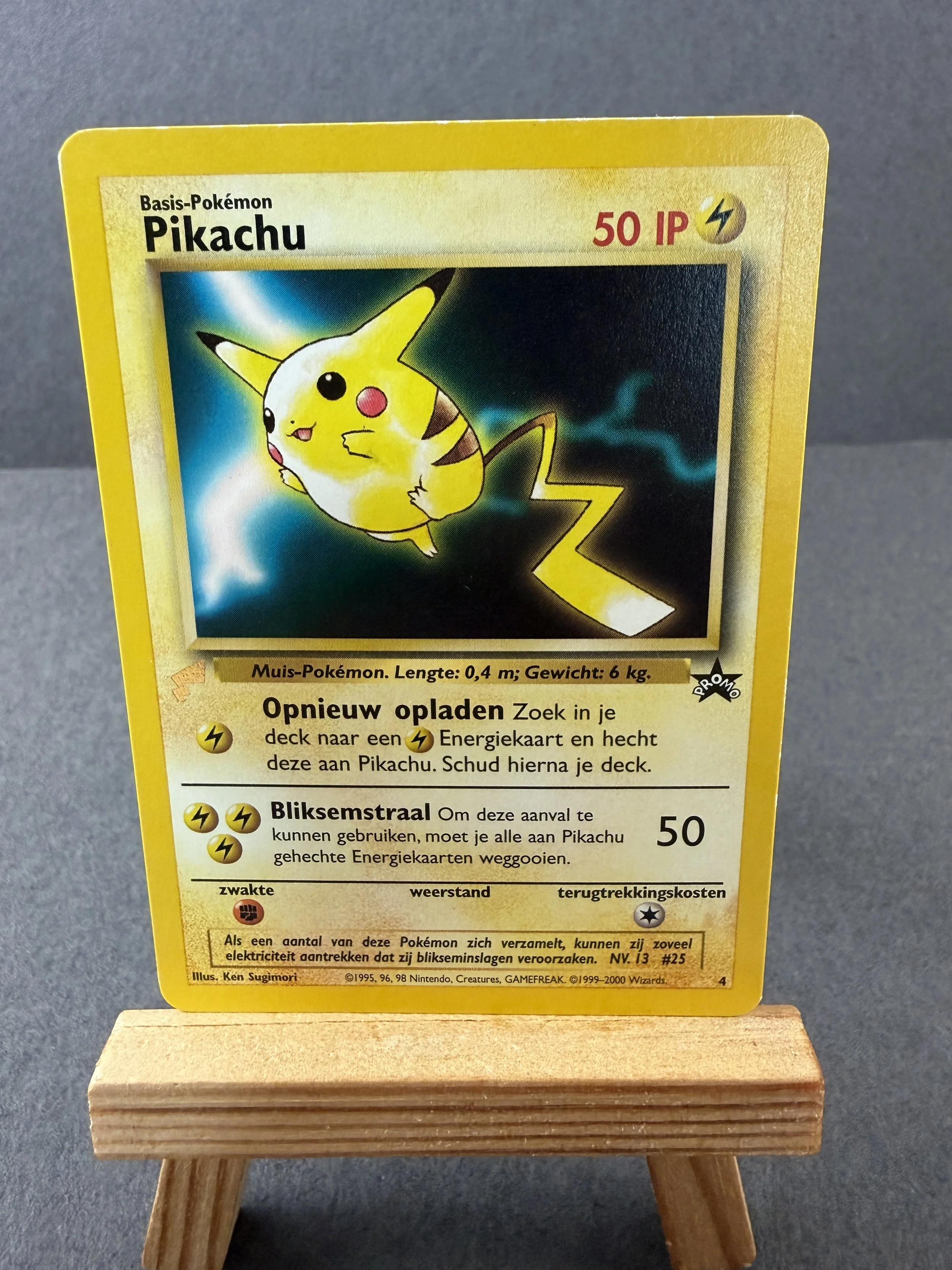 Pikachu Black Star Promo 4 Dutch Card with World Collection Stamp