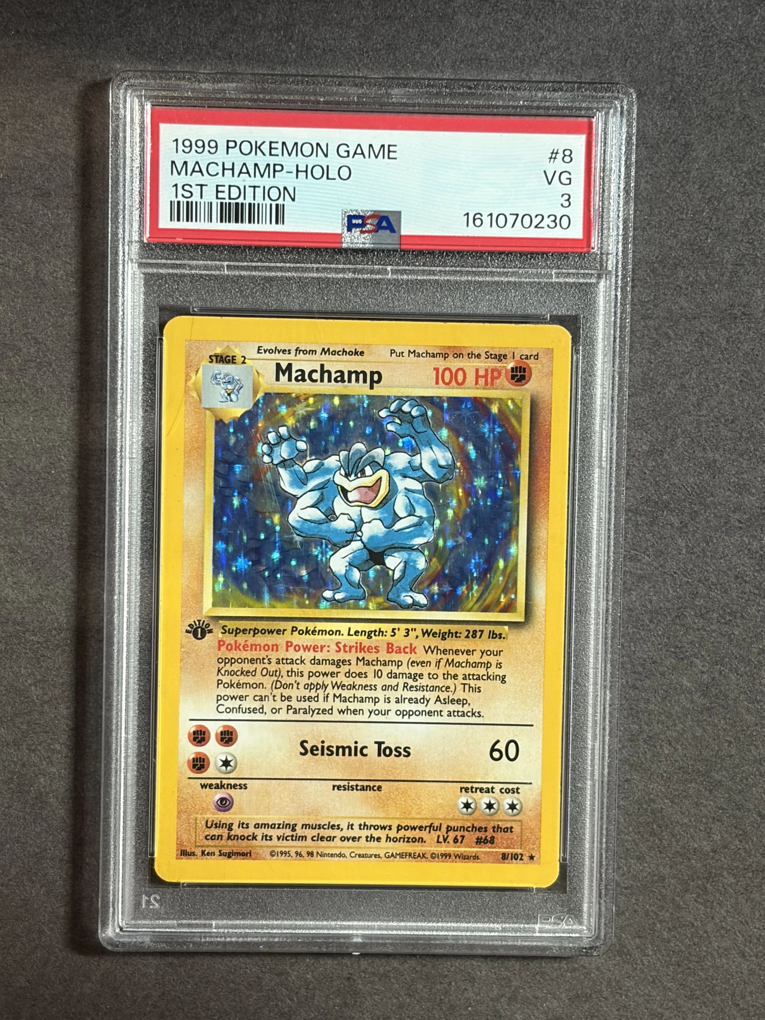 1st Edition Machamp Pokémon Card - PSA 3