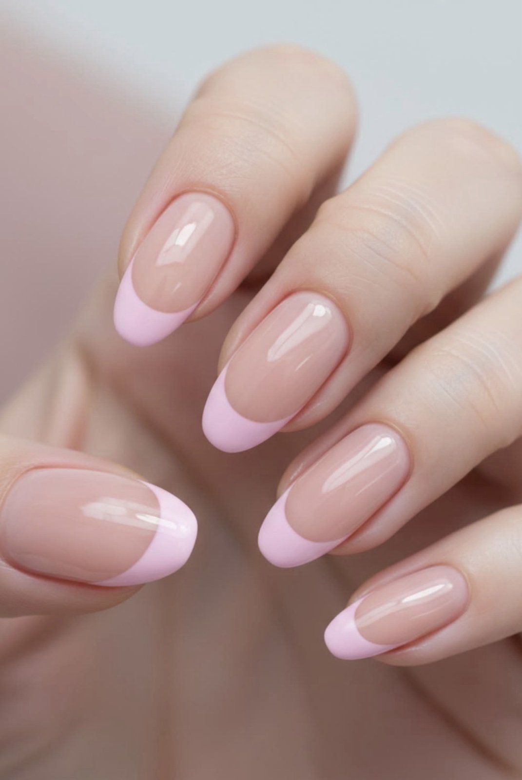 Natūralus manikiūras su rausvais galiukais grožio salone „Edita“.