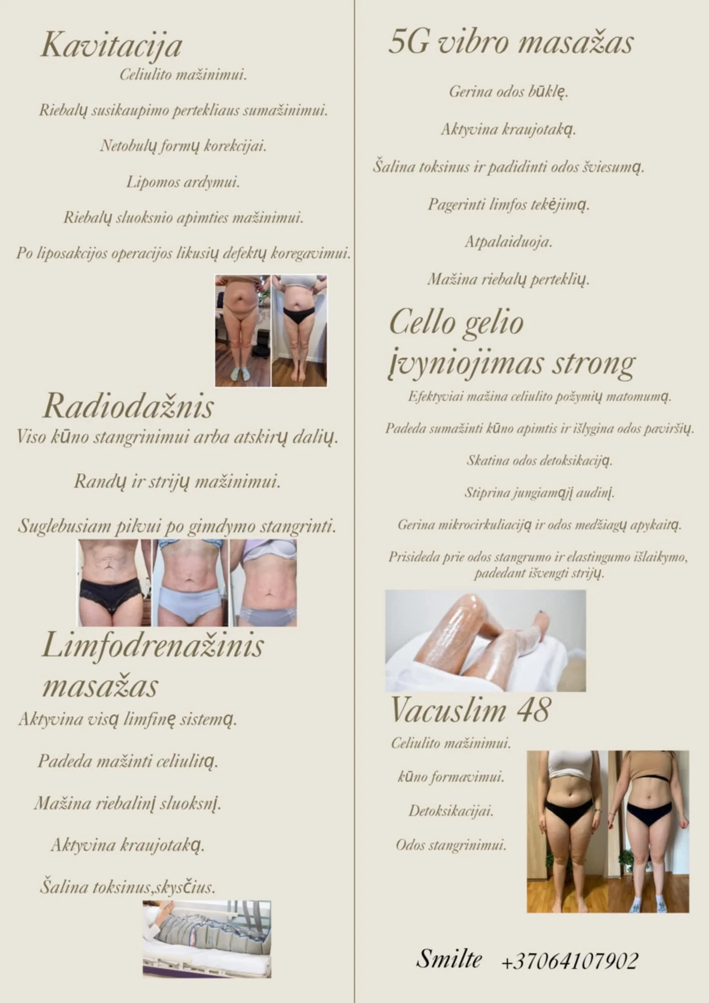 Kūno liekninimo ir detoksikacijos procedūros — Grožio salonas „Edita", Kaunas