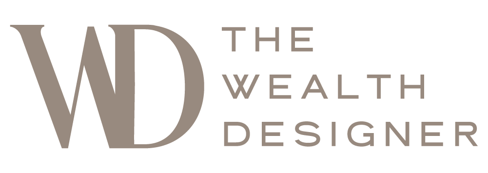 Logo for the Wealth Designer featuring the initials WD and the words 'The Wealth Designer' in a modern font.