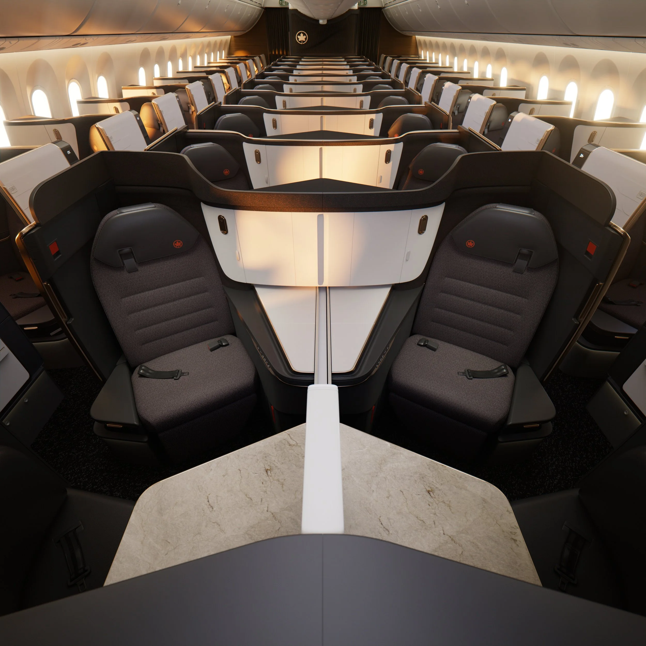 Air Canada Unveils New Glowing Hearted Business Class Cabins