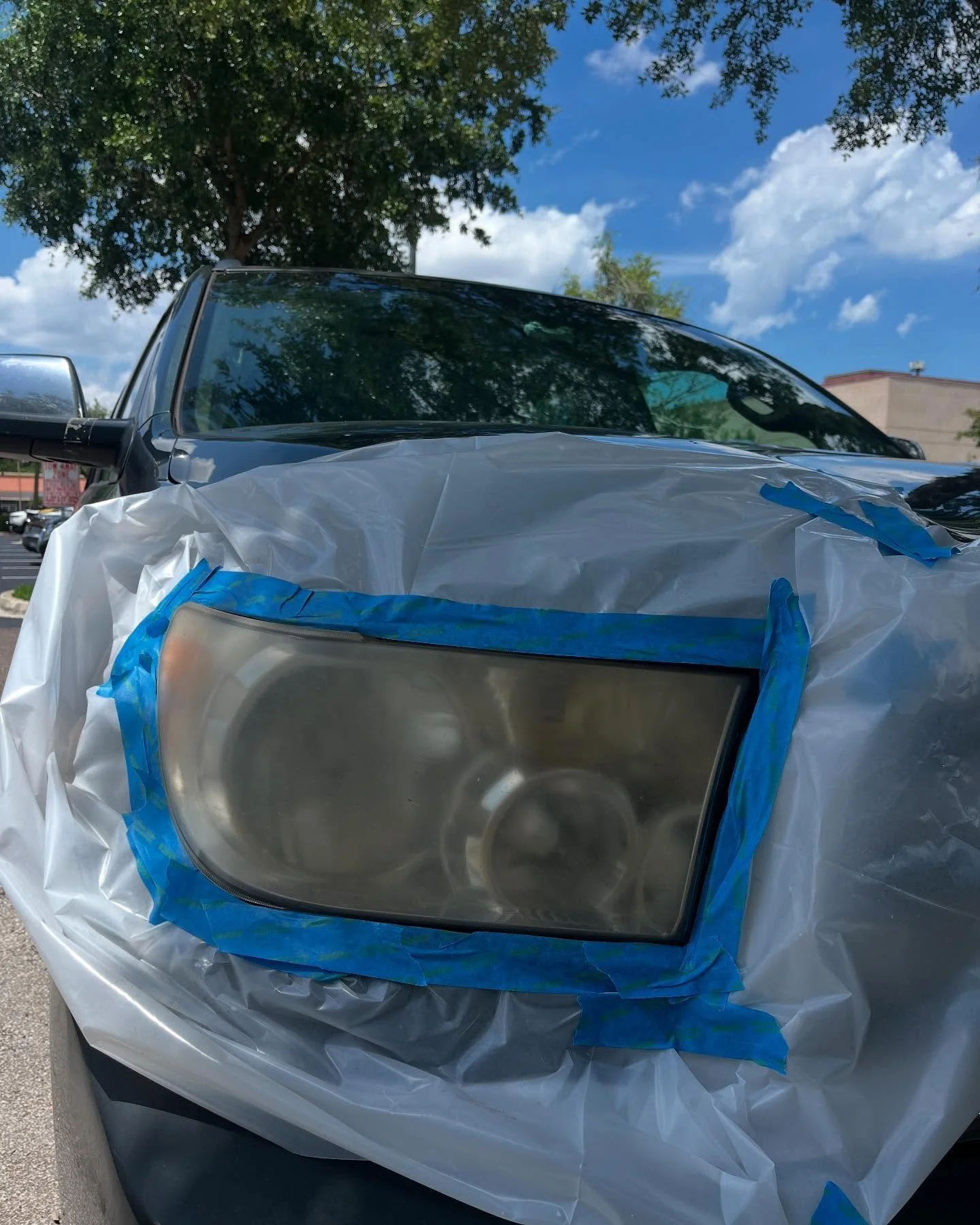 Headlight restoration done on a Toyota Sequoia